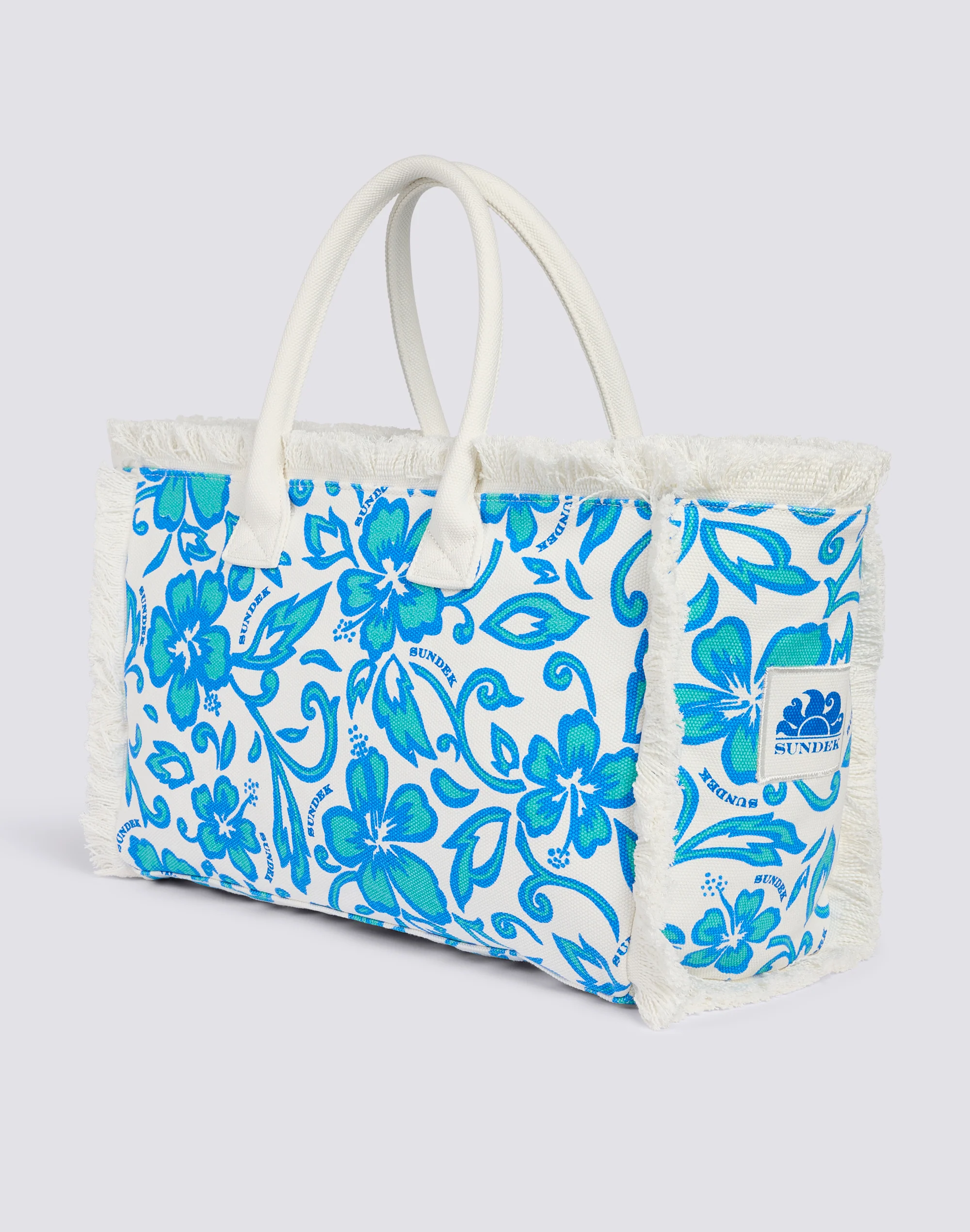 REGULAR TOTE BAG EFFETTO STONE WASHED CON STAMPA SK23 - Image 2