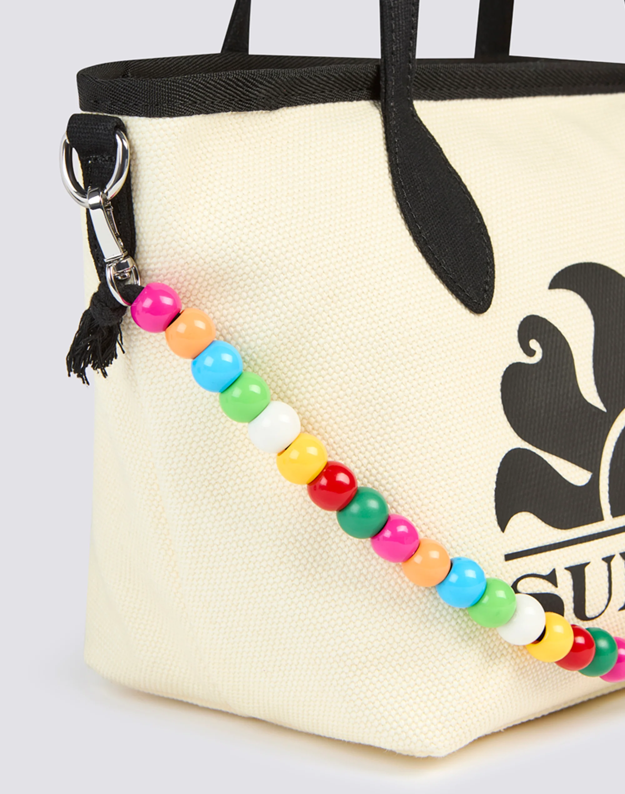 JANE - TOTE BAG PICCOLA CON PERLINE ARCOBALENO - Image 3