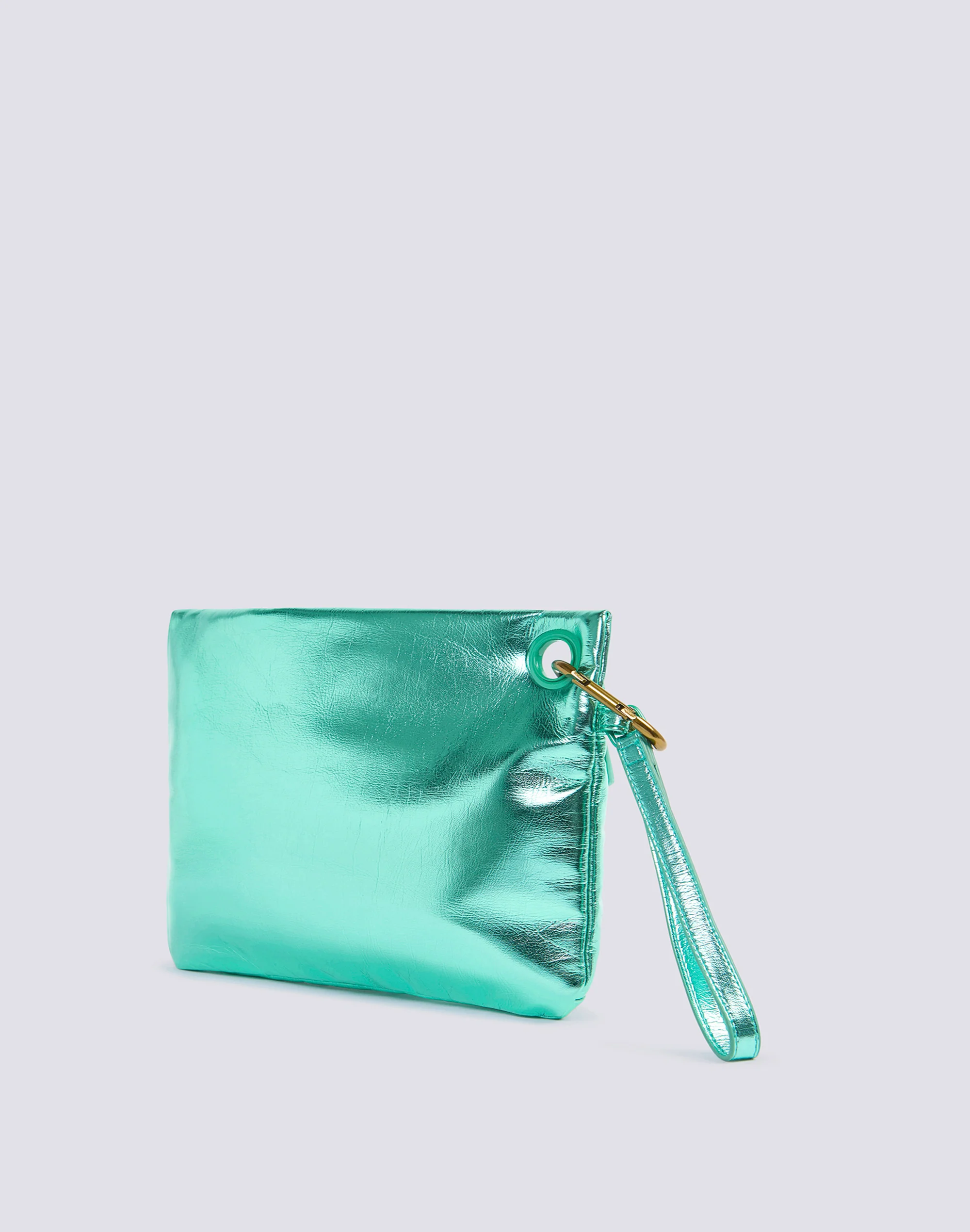 BORSA CLUTCH LAMINATA CON LOGO - Image 3