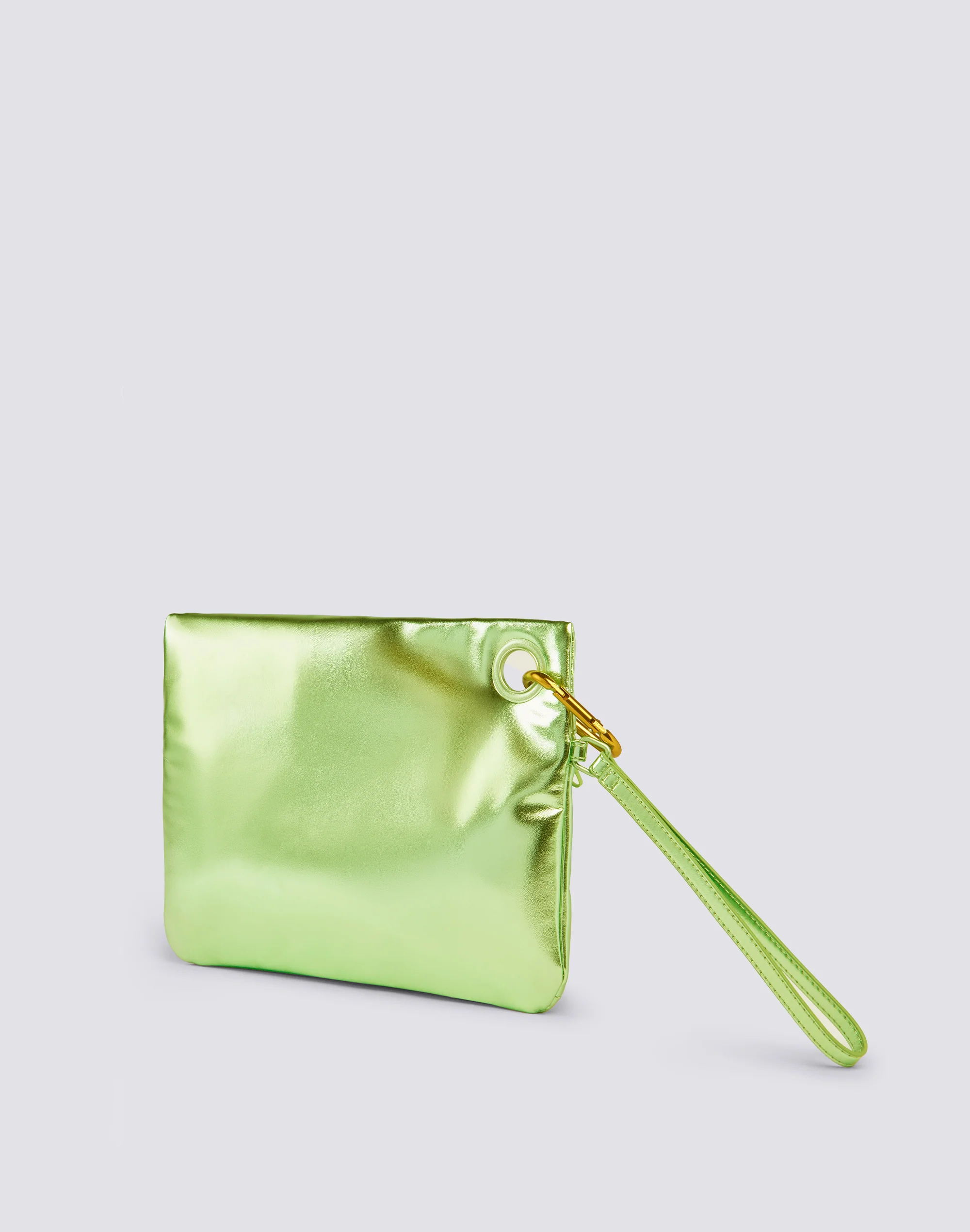 BORSA CLUTCH LAMINATA CON LOGO - Image 2