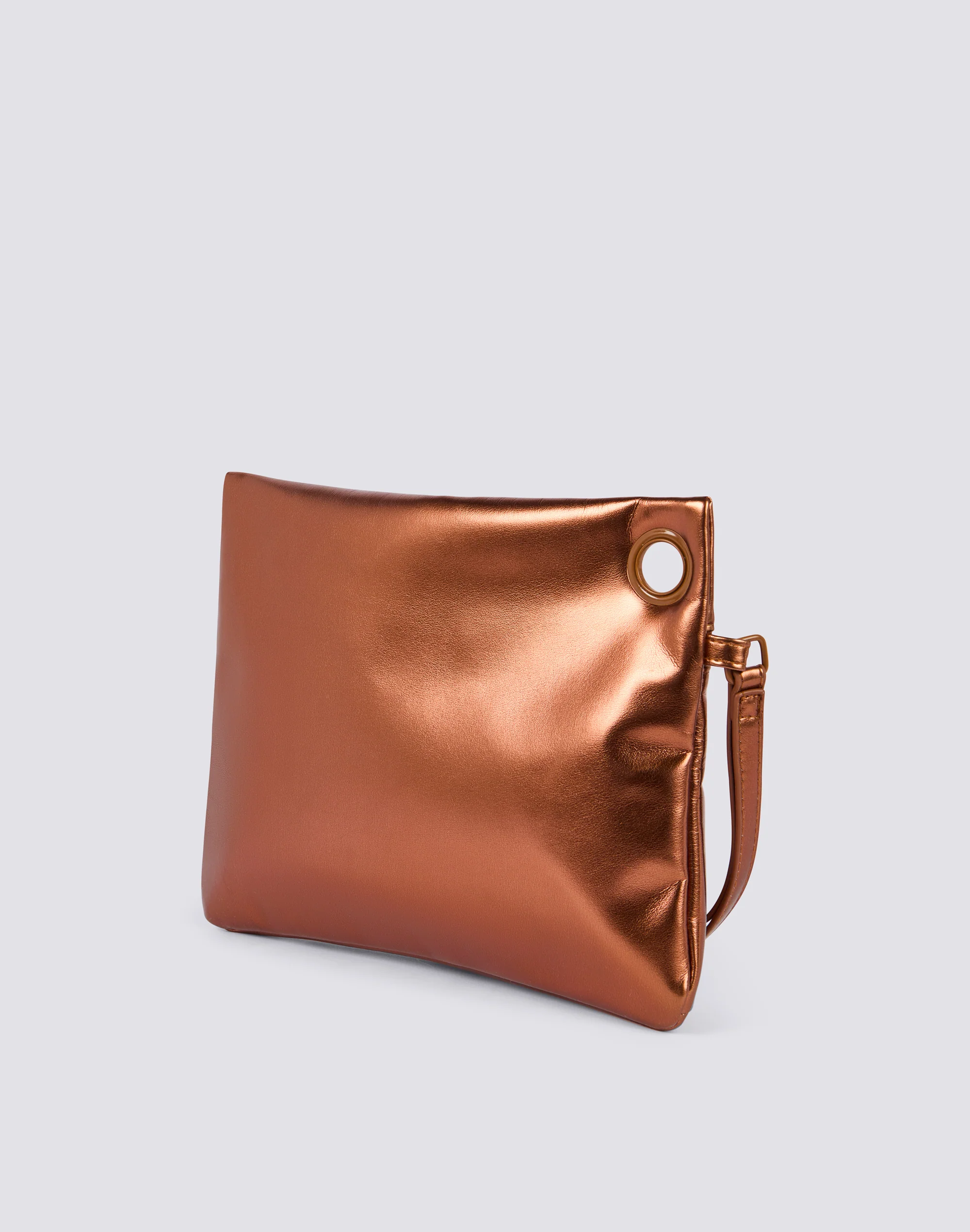 BORSA CLUTCH LAMINATA CON LOGO - Image 3