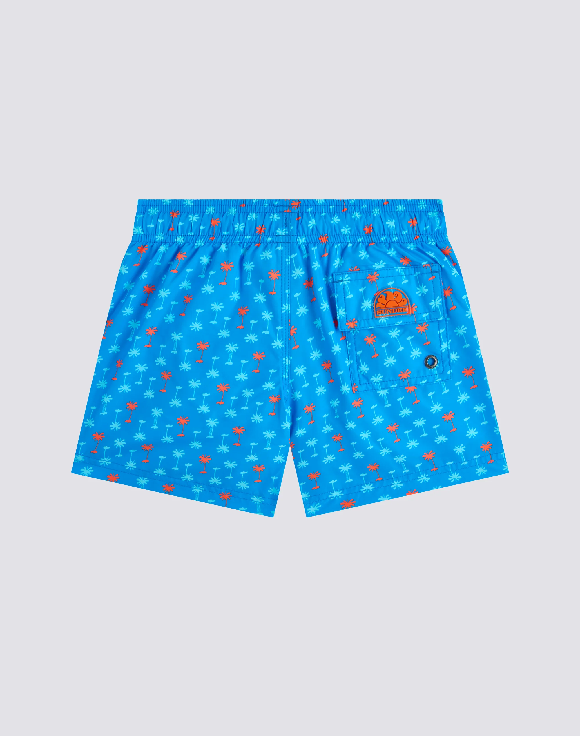 COSTUME DA BAGNO BAMBINO CORTO VITA ELASTICATA STAMPA PALMAS IN POLY RICICLATO - Image 2