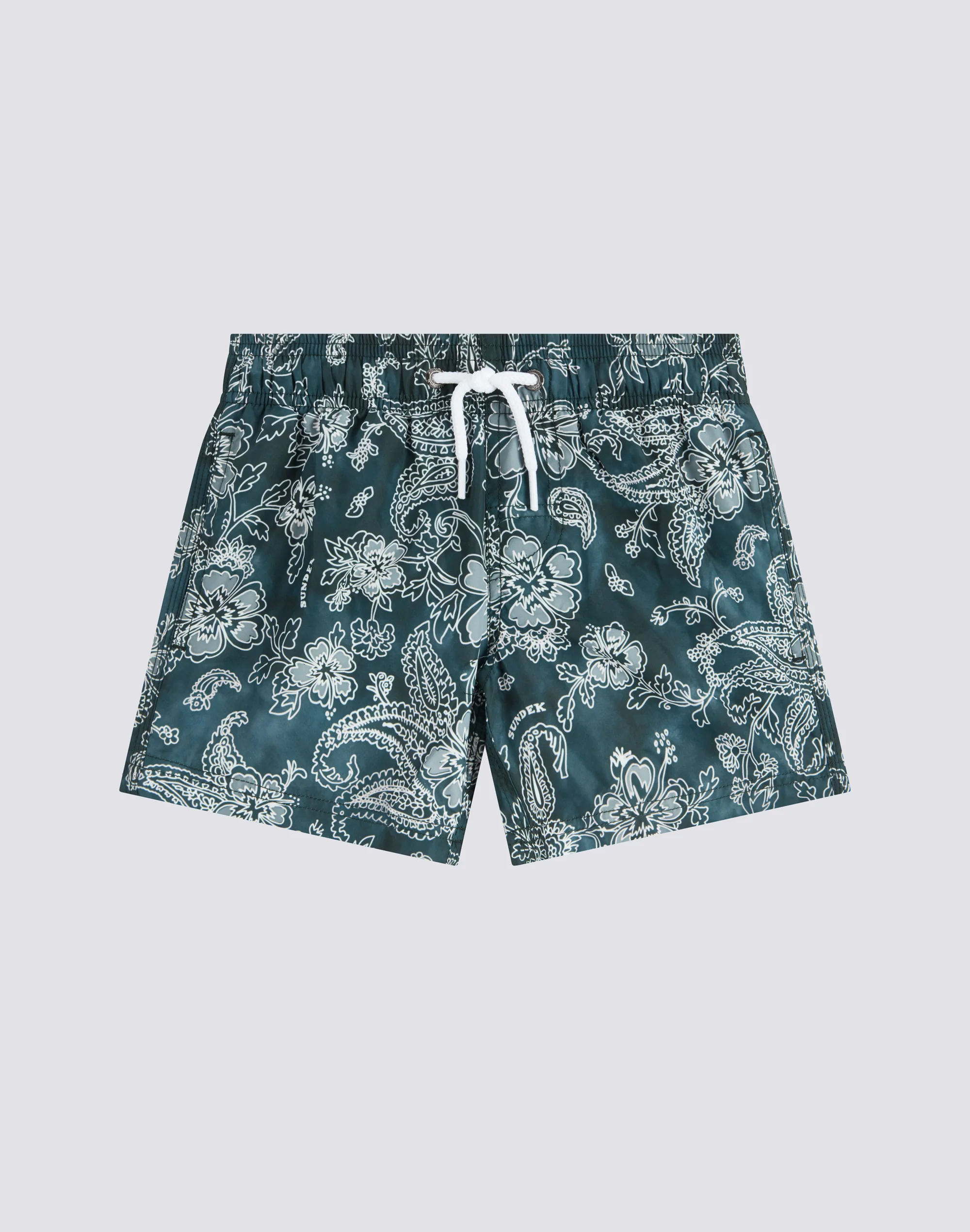COSTUME DA BAGNO CORTO BAMBINO VITA ELASTICATA STAMPA HIBI PAISLEY IN POLY RICICLATO