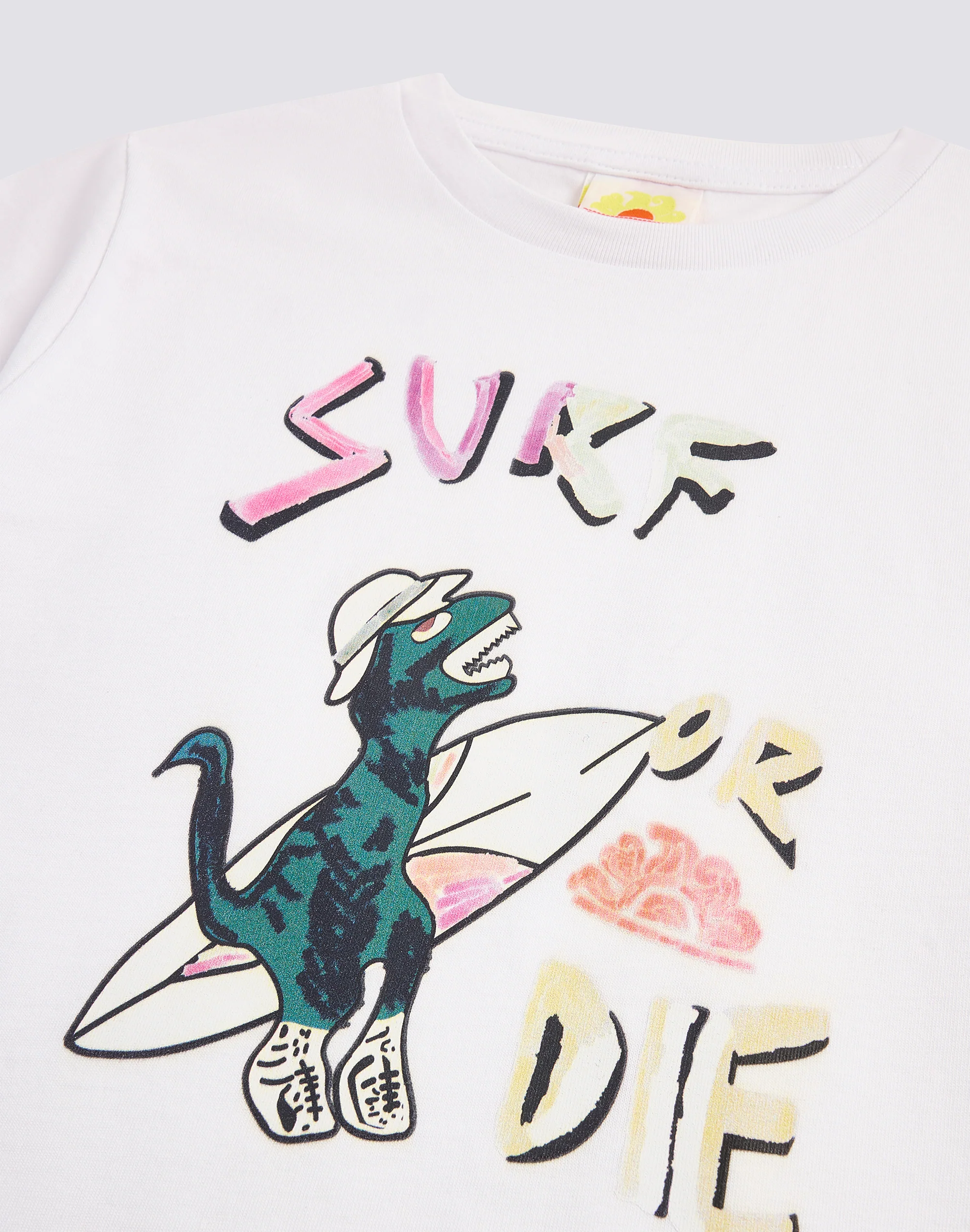 T-SHIRT CON STAMPA D'ARCHIVIO SURF OR DIE - Image 3