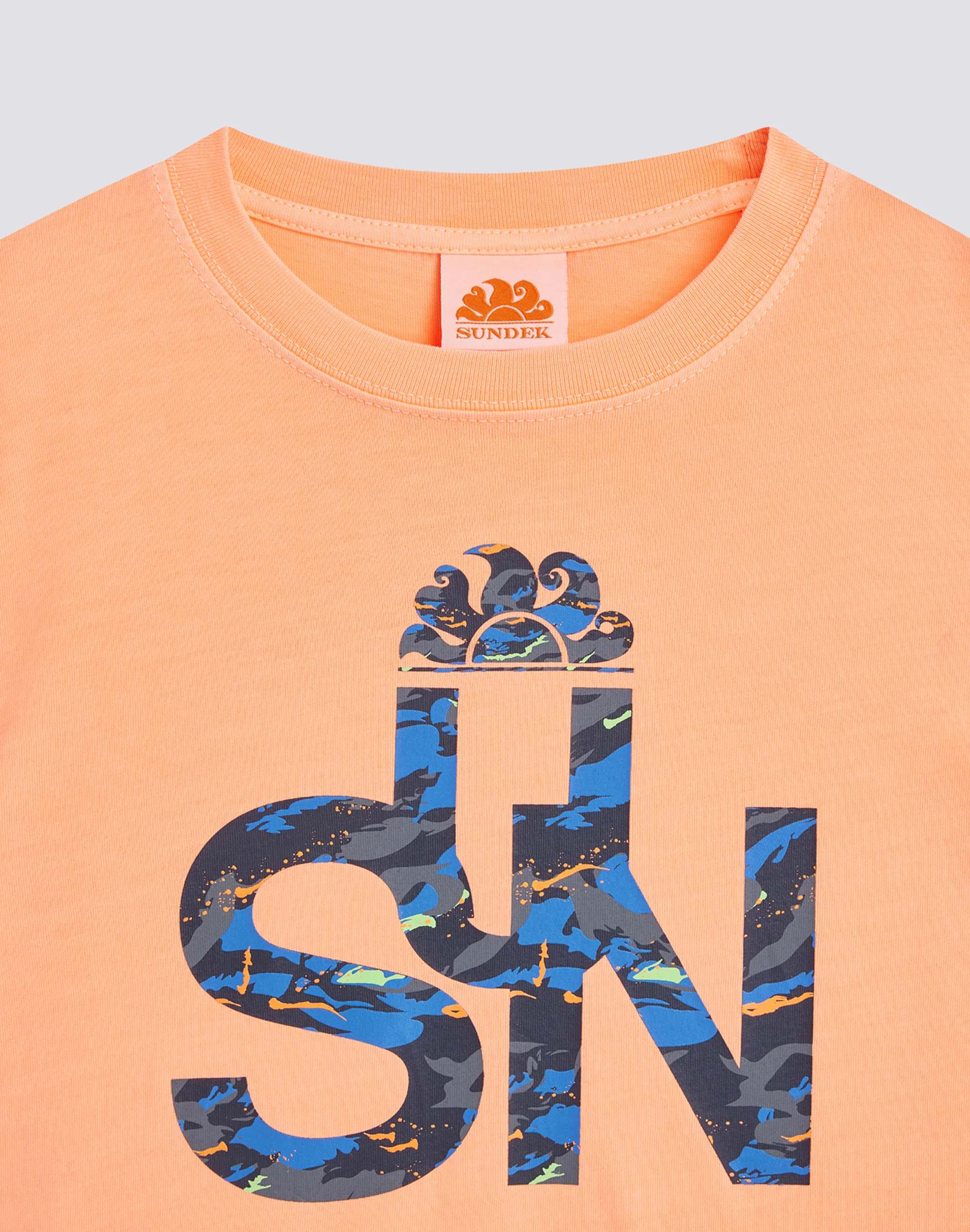 T-SHIRT TINTO CAPO CON LOGO STAMPATO CAMOU - Image 3