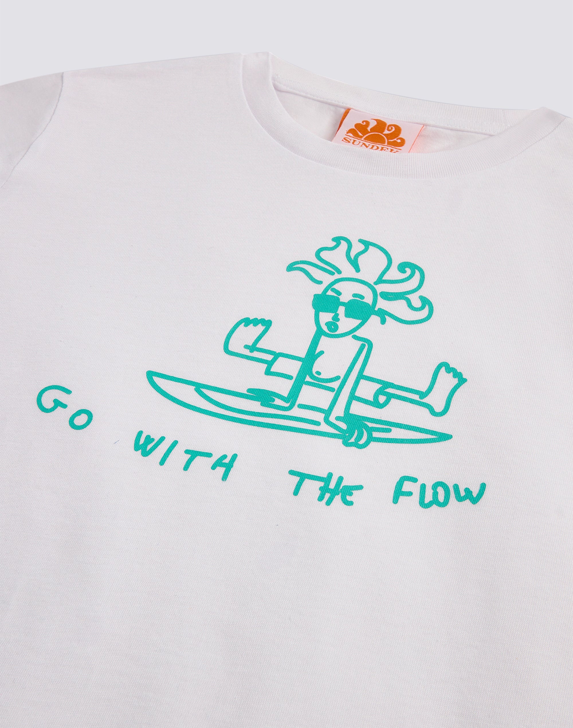 T-SHIRT CON STAMPA GO WITH THE FLOW - Image 3