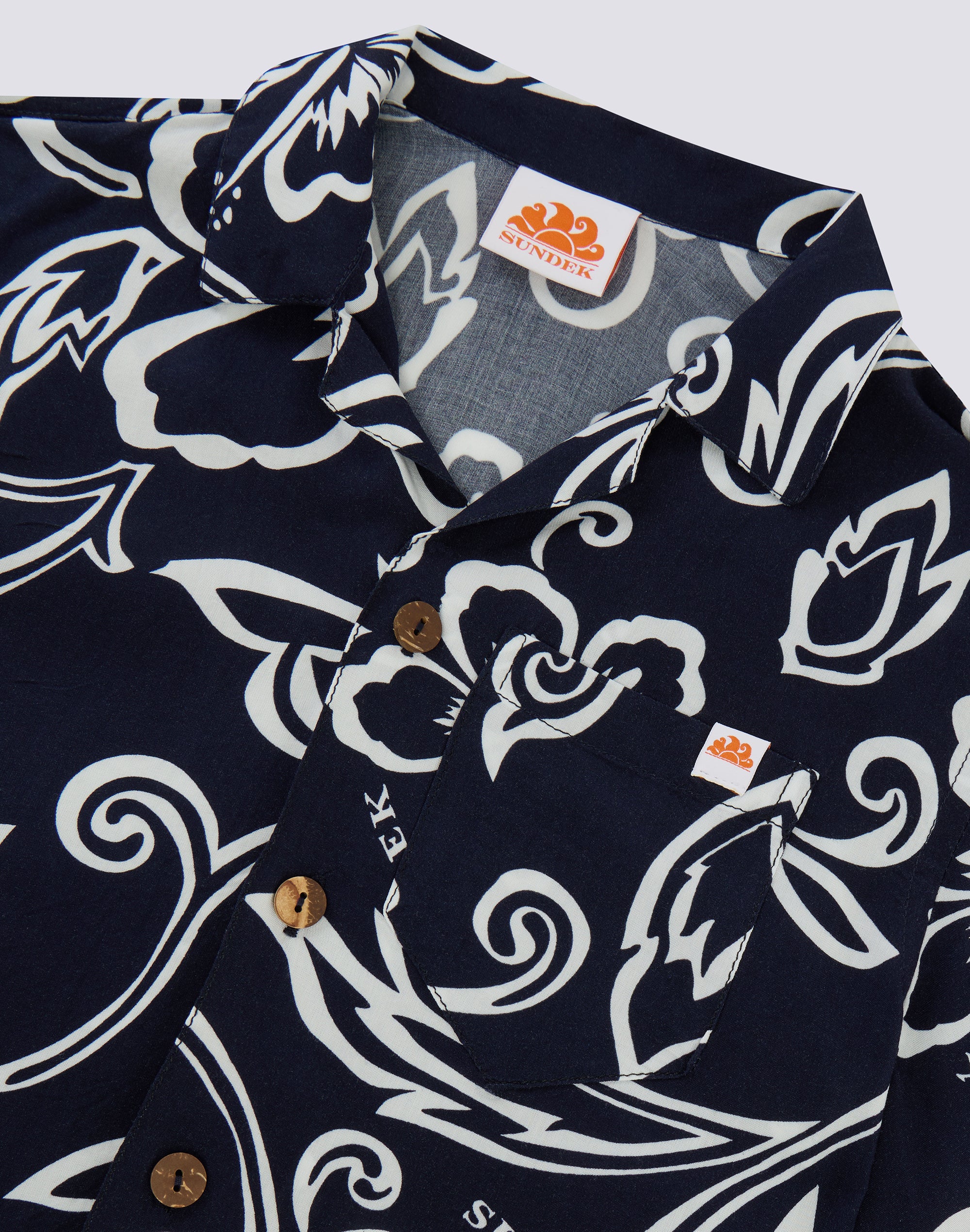 CAMICIA DA BAMBINO MODELLO BOWLING CON STAMPA FLOREALE - Image 3