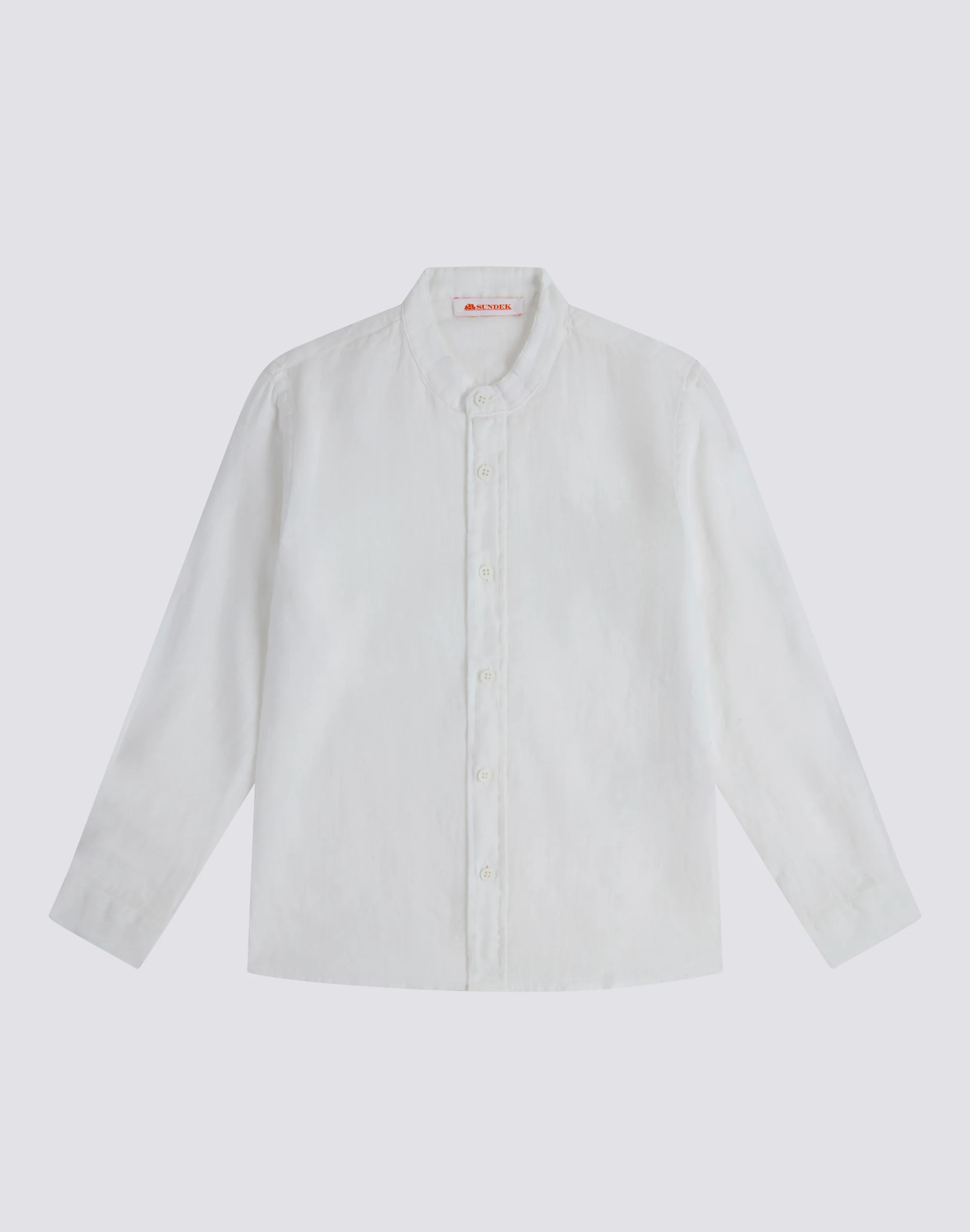 CAMICIA IN LINO DA BAMBINO A MANICA LUNGA CON COLLETTO ALLA COREANA