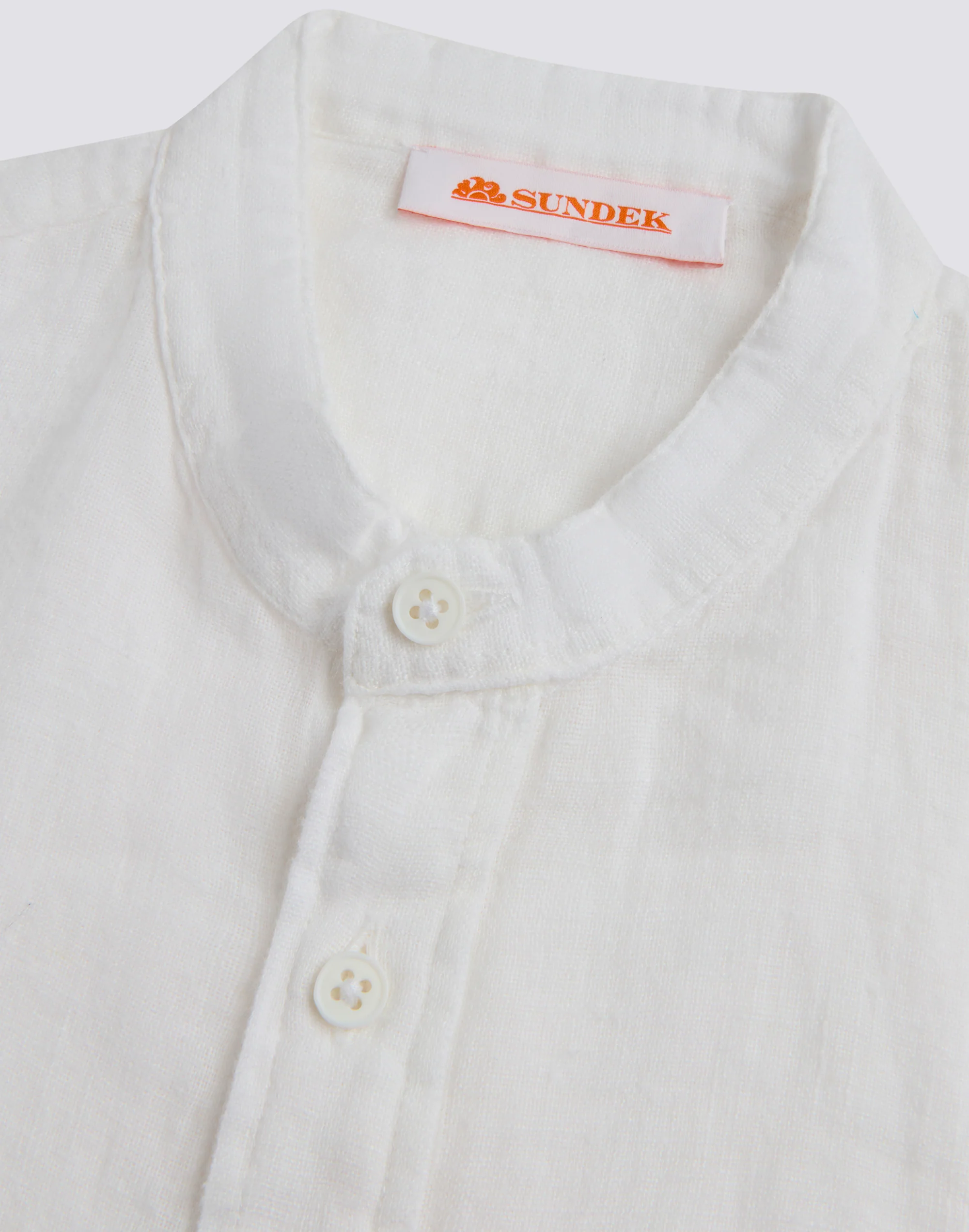 CAMICIA IN LINO DA BAMBINO A MANICA LUNGA CON COLLETTO ALLA COREANA - Image 3