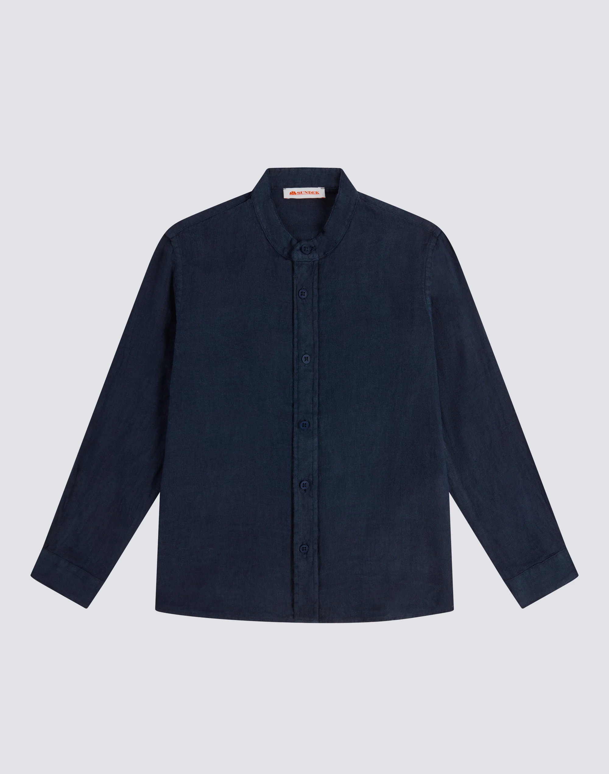 CAMICIA IN LINO CON COLLETTO ALLA COREANA
