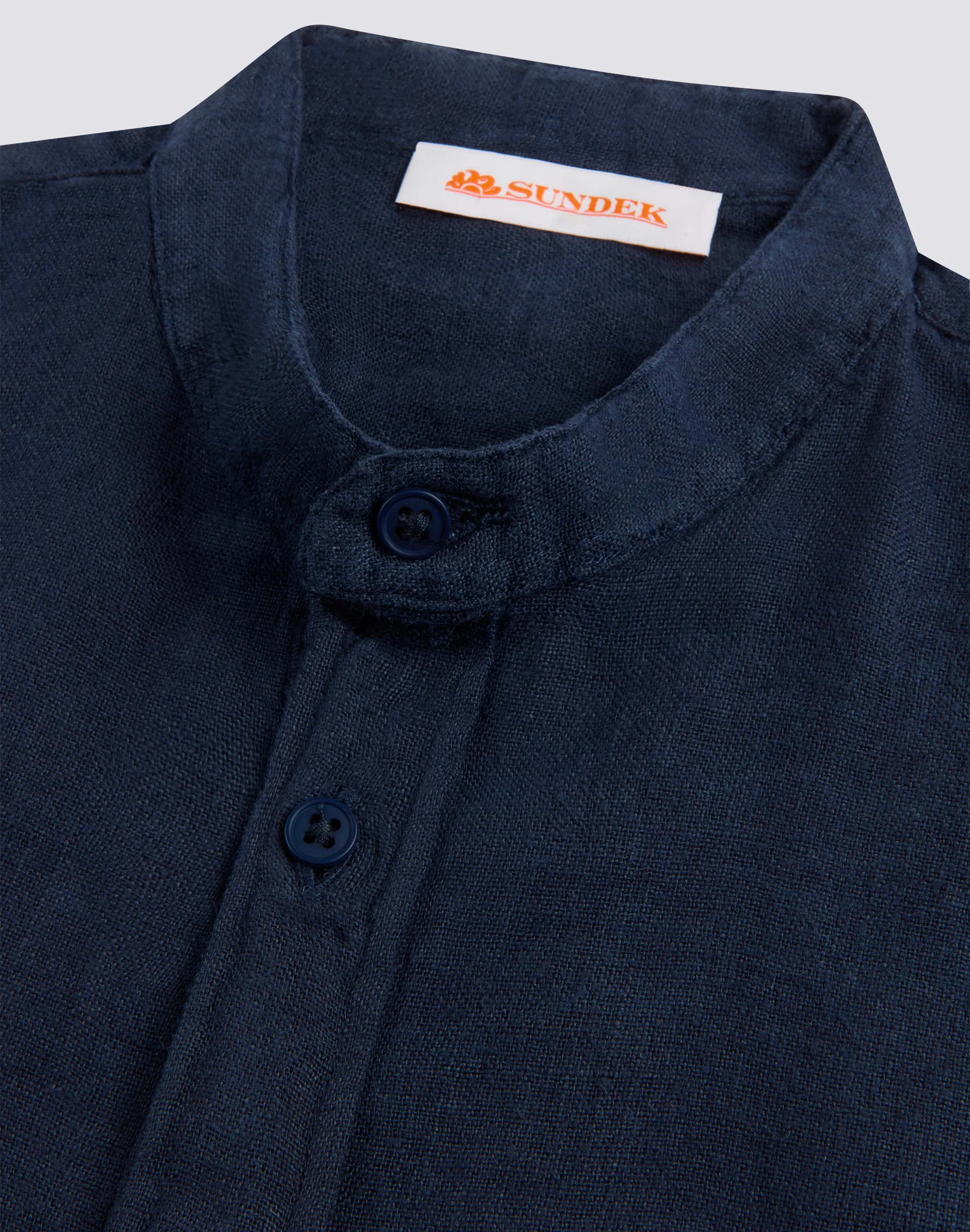 CAMICIA IN LINO CON COLLETTO ALLA COREANA - Image 3