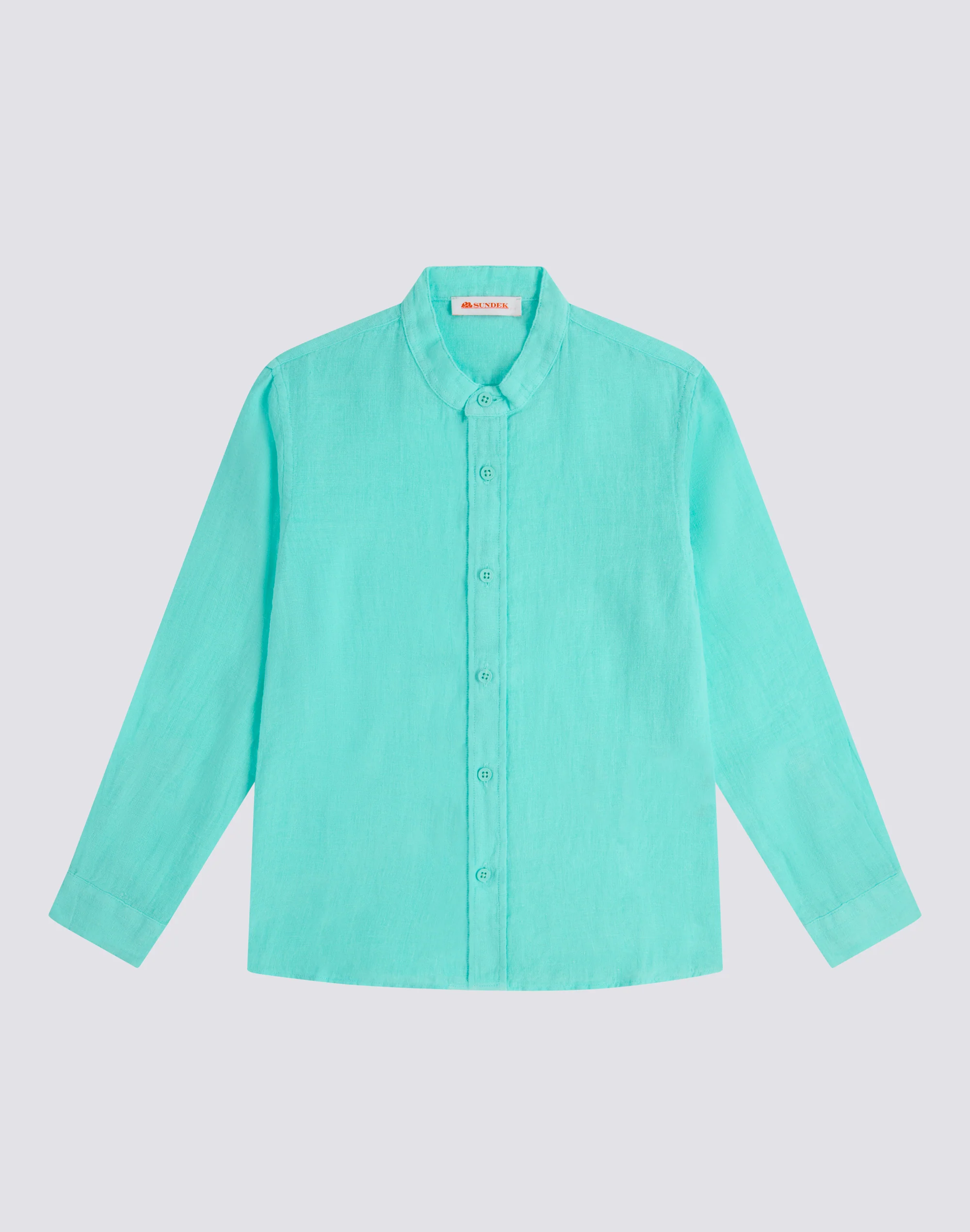 CAMICIA IN LINO CON COLLETTO ALLA COREANA