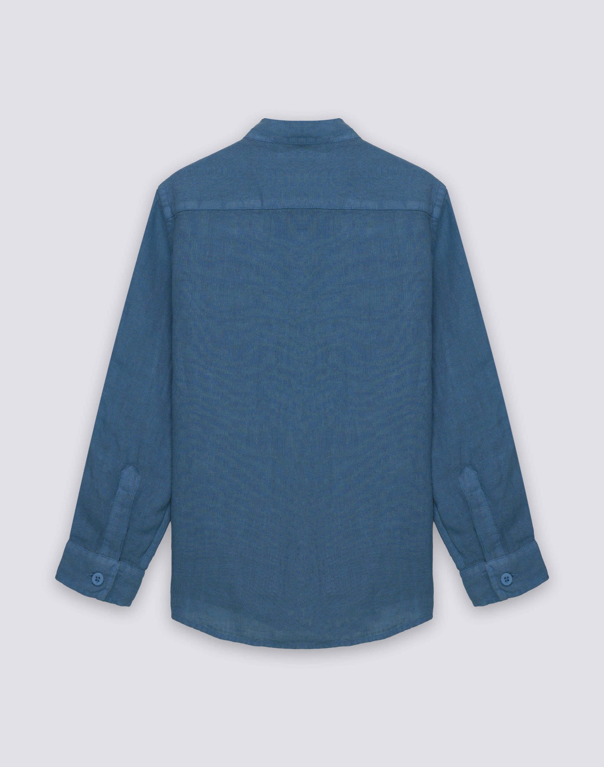 CAMICIA IN LINO DA BAMBINO A MANICA LUNGA CON COLLETTO ALLA COREANA - Image 2