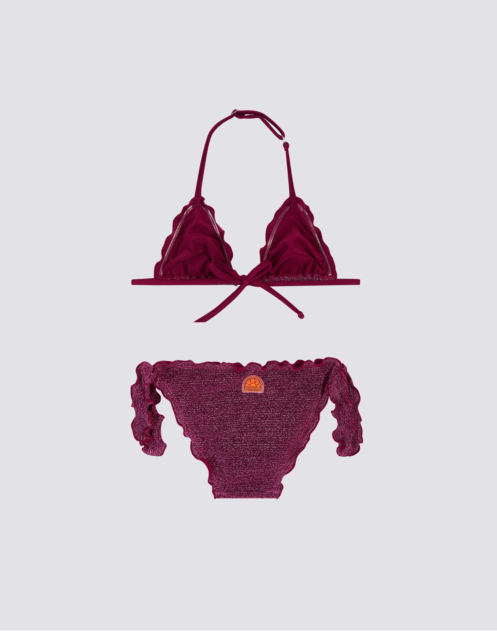 MINI MAGNOLIA BIKINI CON TOP A TRIANGOLO E SLIP CON FIOCCHI - Image 3