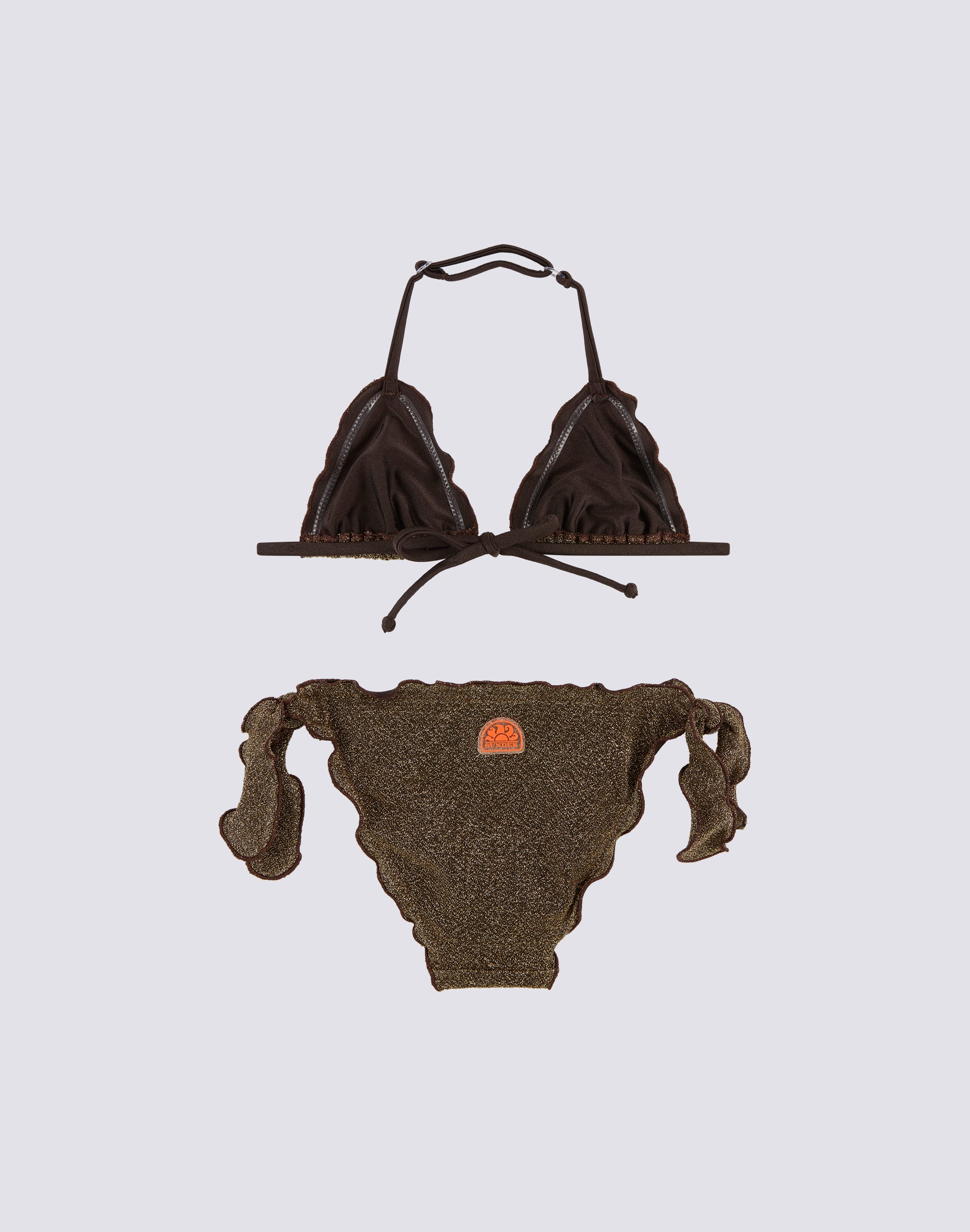 MINI MAGNOLIA BIKINI CON TOP A TRIANGOLO E SLIP CON FIOCCHI - Image 3