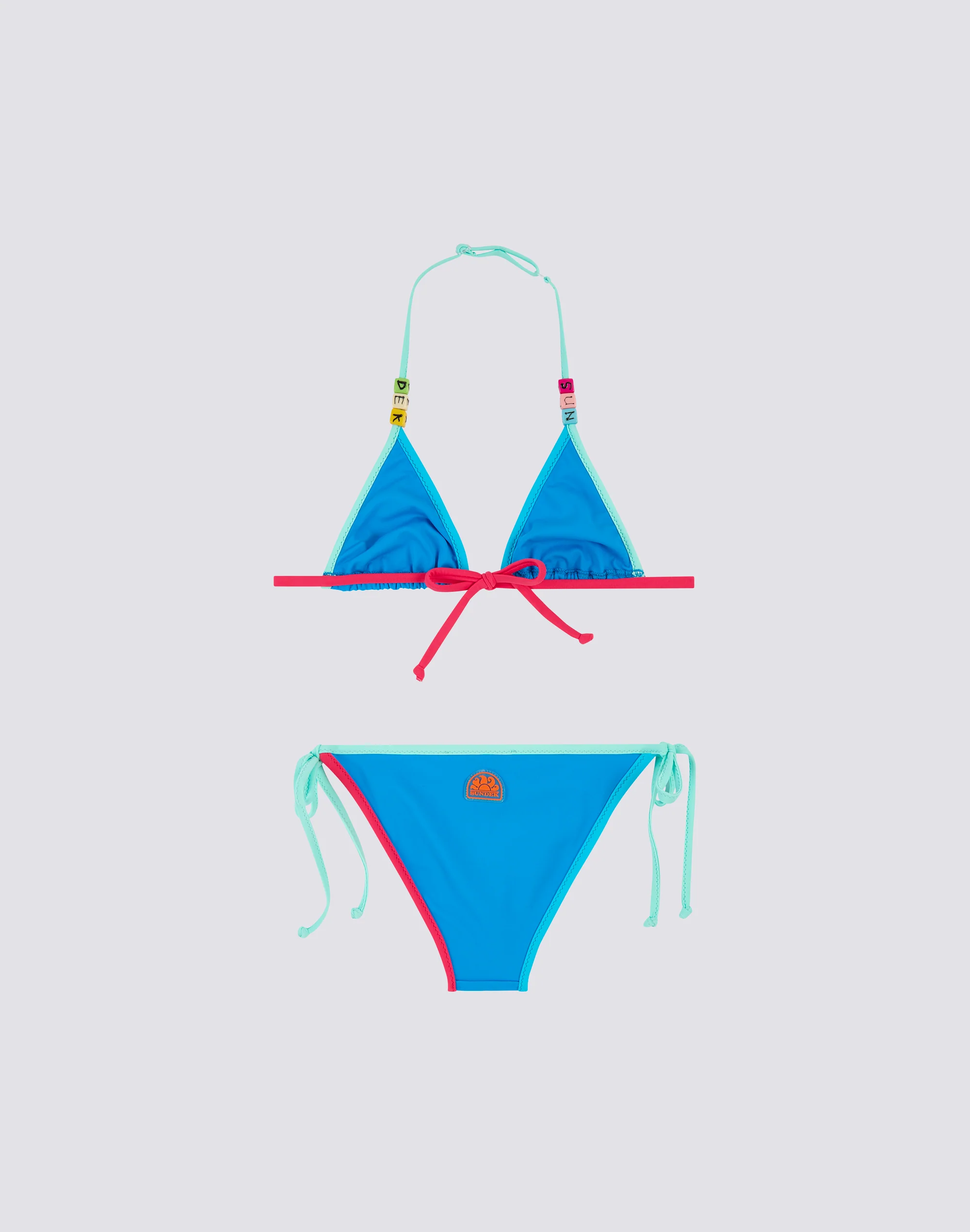 MINI BIKINI CON LACCETTI REGOLABILI E PIPING A CONTRASTO - Image 3