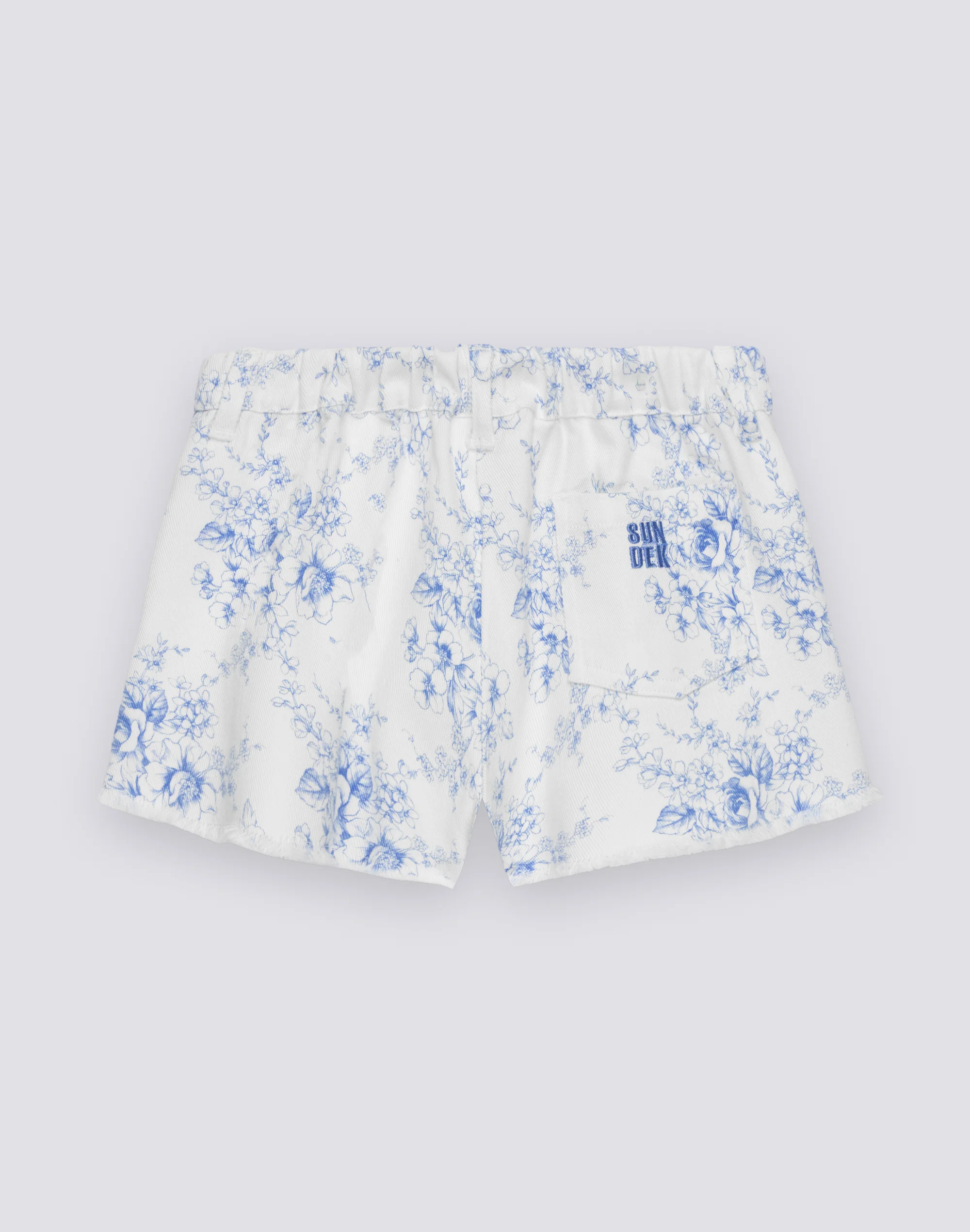 SHORTS BAMBINA A TAGLIO VIVO IN BULL DI COTONE STAMPA ROSE DE JOIE - Image 2