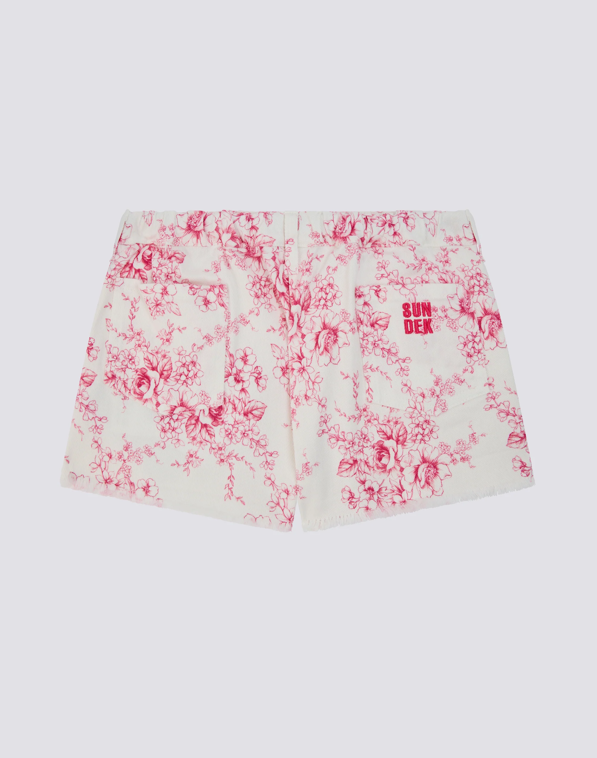 SHORTS BAMBINA A TAGLIO VIVO IN BULL DI COTONE STAMPA ROSE DE JOIE - Image 2