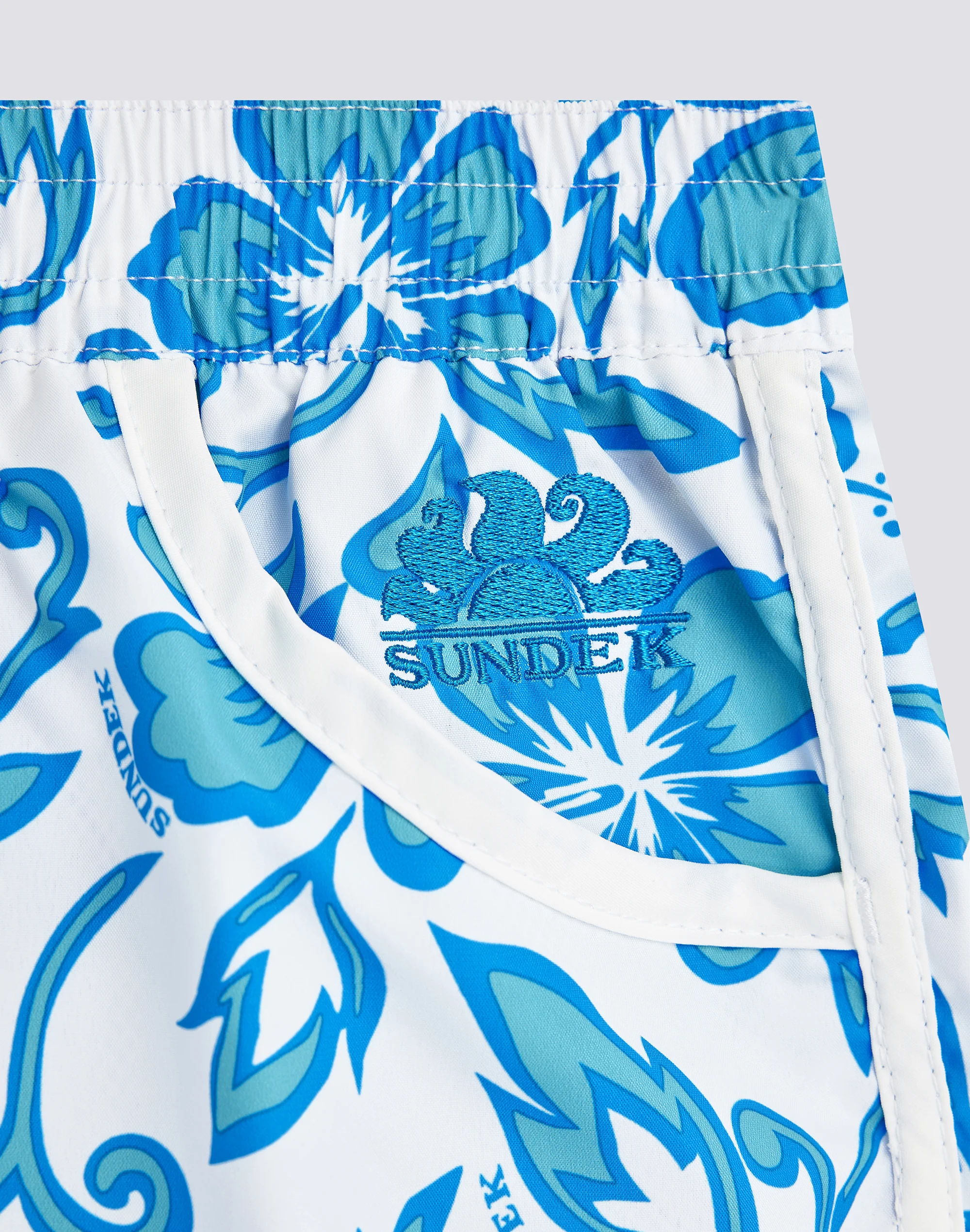 PANTALONCINO MARE CORTO BAMBINA MARGATE CON STAMPA HIBISCUS SK23 - Image 3