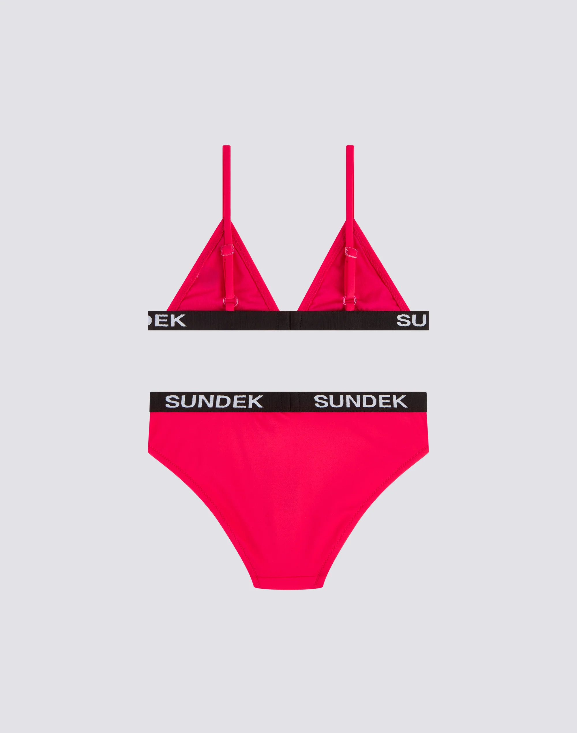 BIKINI BAMBINA TOP A TRIANGOLO E SLIP FISSO CON ELASTICO LOGO - Image 2