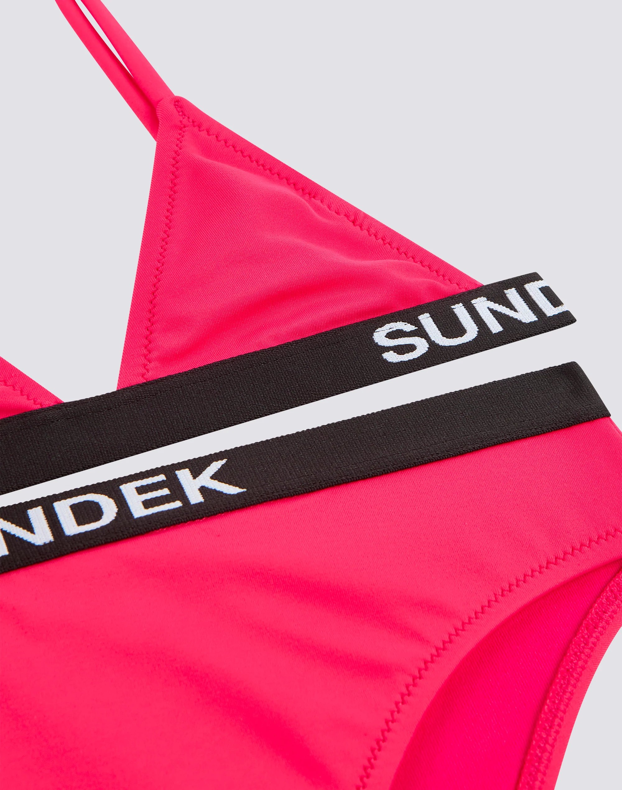 BIKINI BAMBINA TOP A TRIANGOLO E SLIP FISSO CON ELASTICO LOGO - Image 3