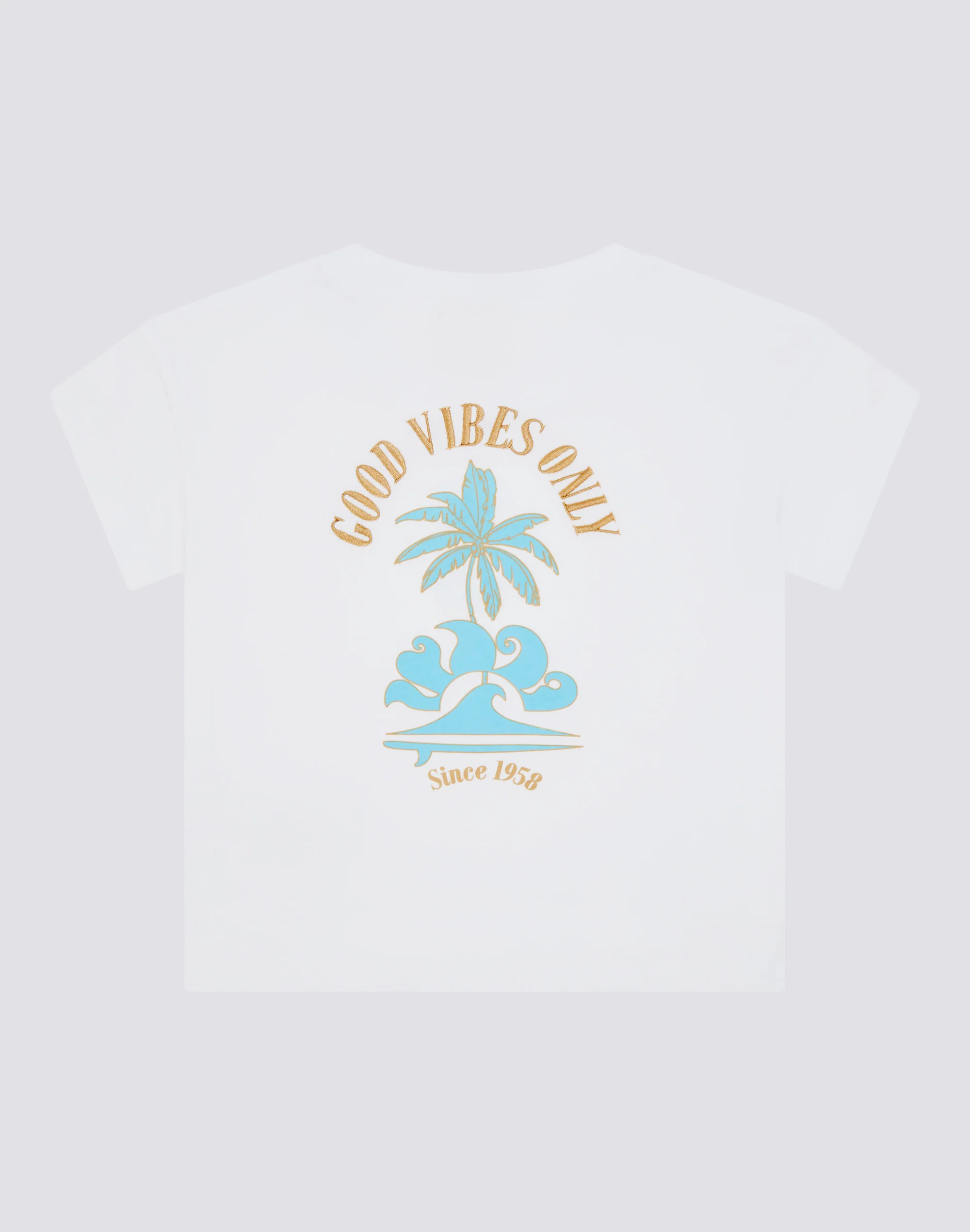 COMFORT T-SHIRT DA BAMBINA CON STAMPA GOOD VIBES ONLY SUL BACK