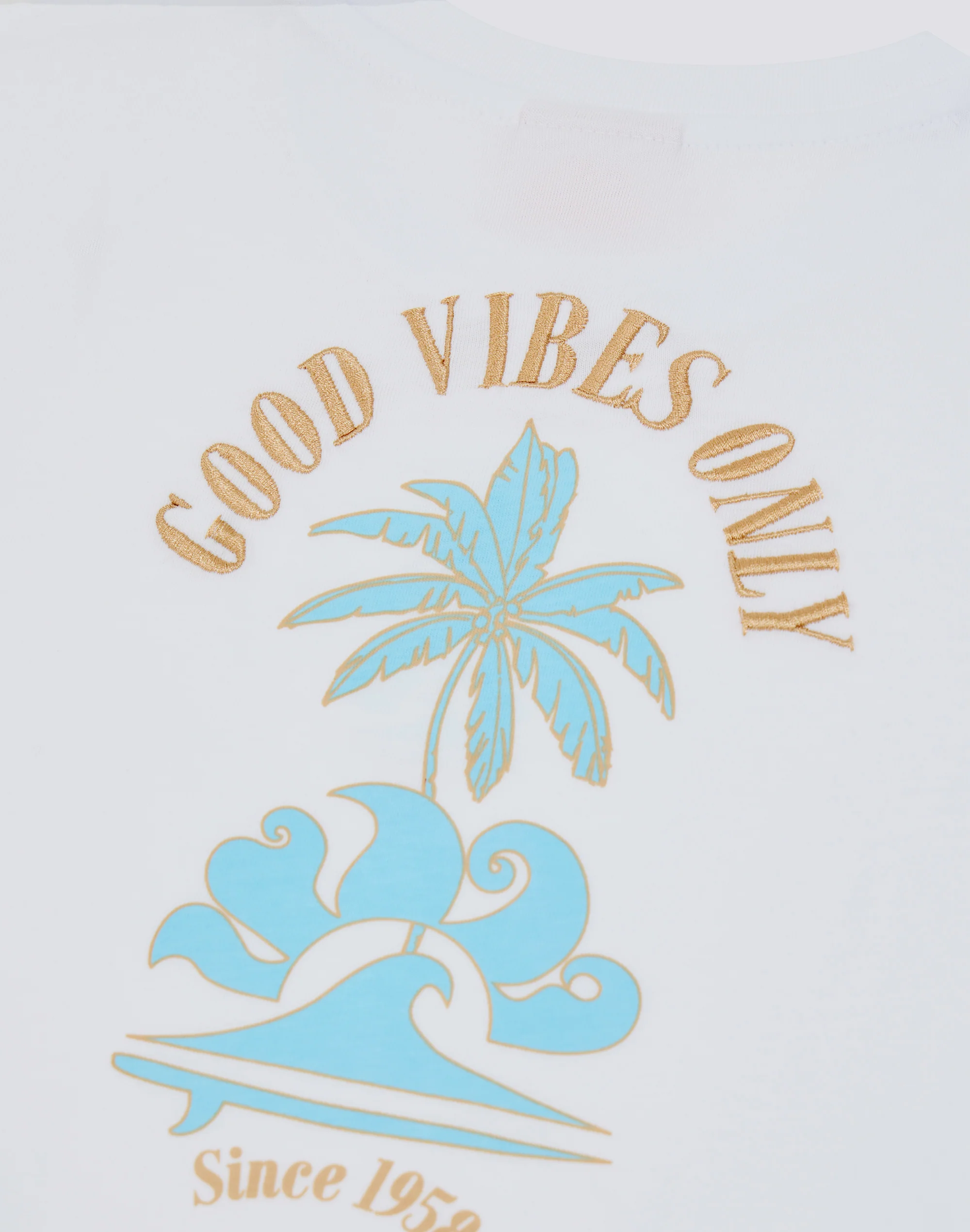 COMFORT T-SHIRT DA BAMBINA CON STAMPA GOOD VIBES ONLY SUL BACK - Image 3
