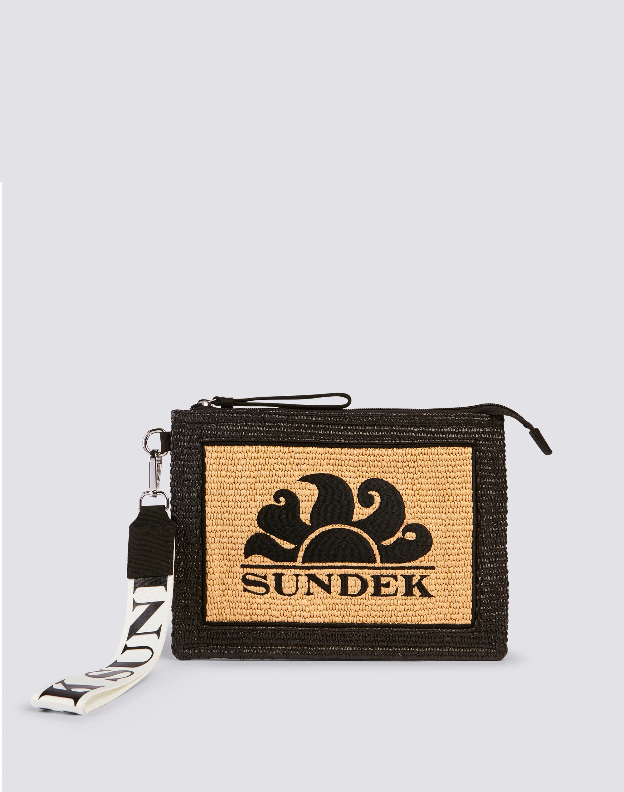CLUTCH IN RAFFIA CON LOGO RICAMATO