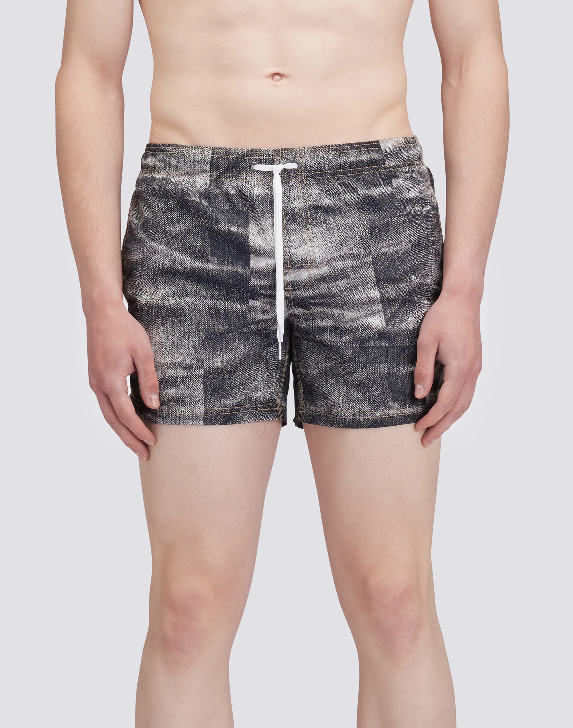 COSTUME DA BAGNO CORTO VITA ELASTICATA ICONIC TAFFETA GOLDENWAVE STAMPA DENIM - Image 2