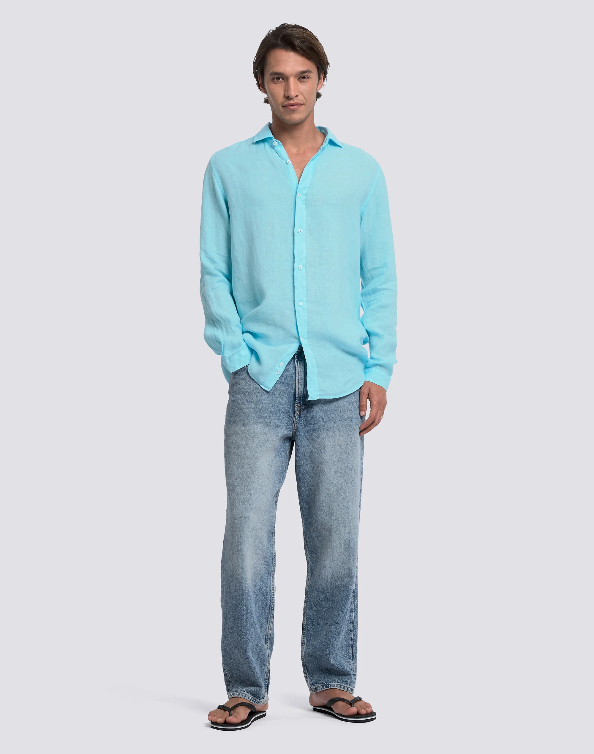 CAMICIA DA UOMO IN LINO TINTO CAPO - Image 3
