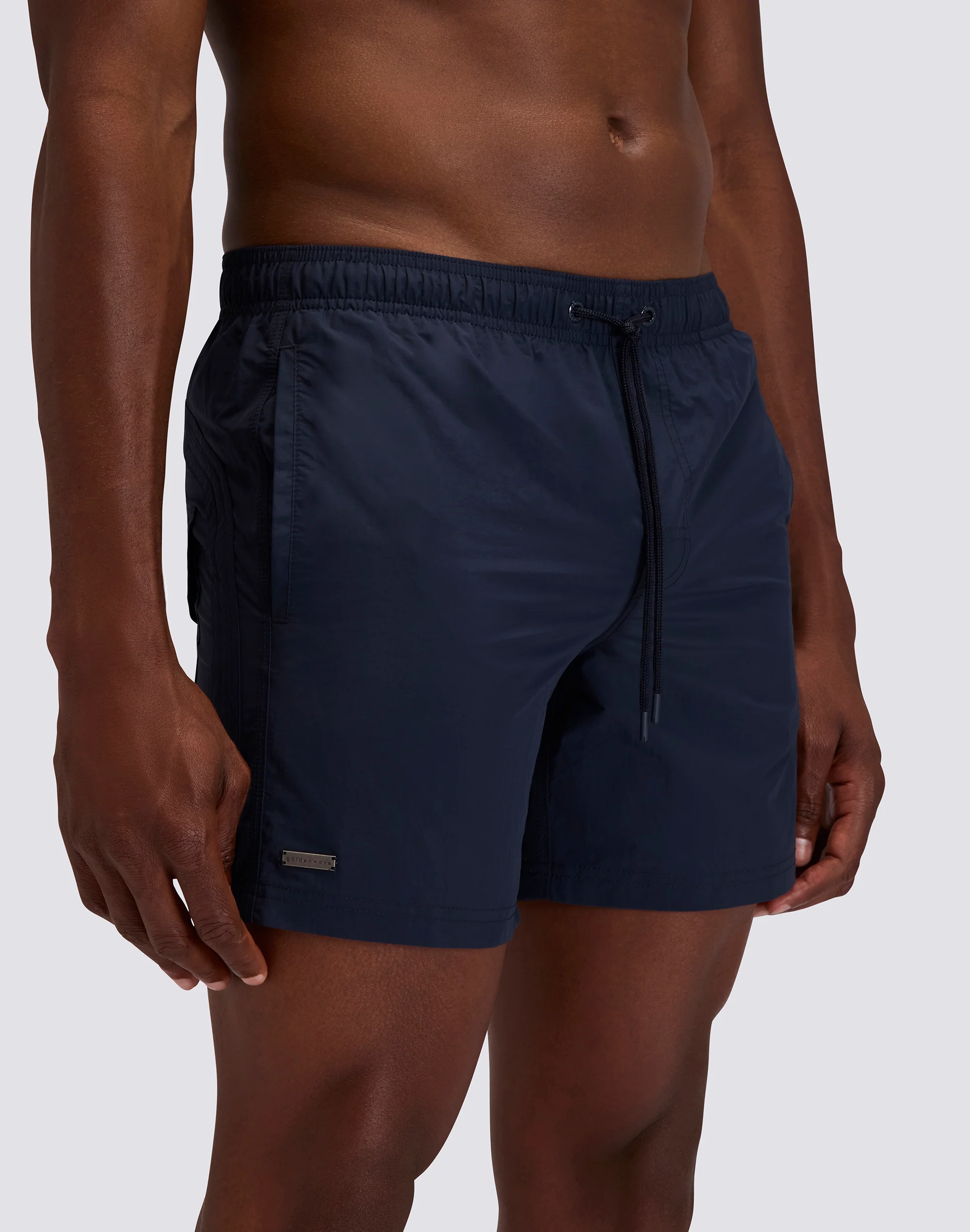 COSTUME DA BAGNO UOMO CORTO VITA ELASTICATA GOLDENWAVE TINTA UNITA NYLON TASLAN COTTON TOUCH - Image 3