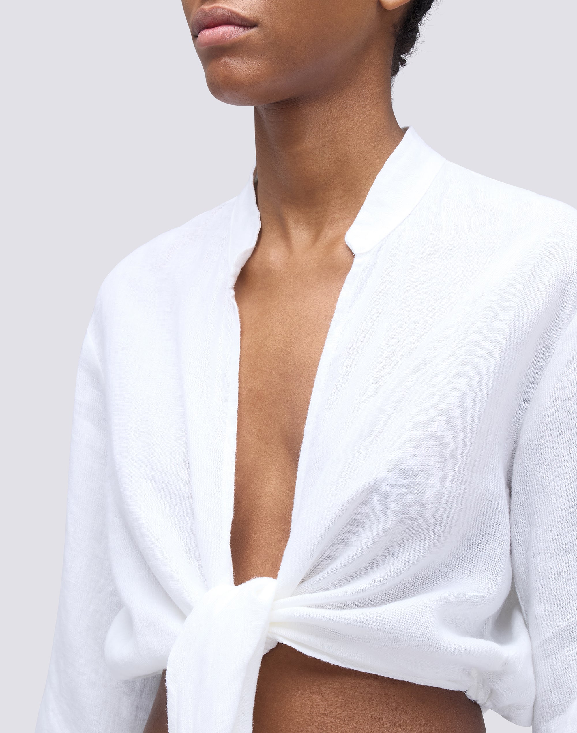 BLUSA IN LINO CROPPED - Image 3