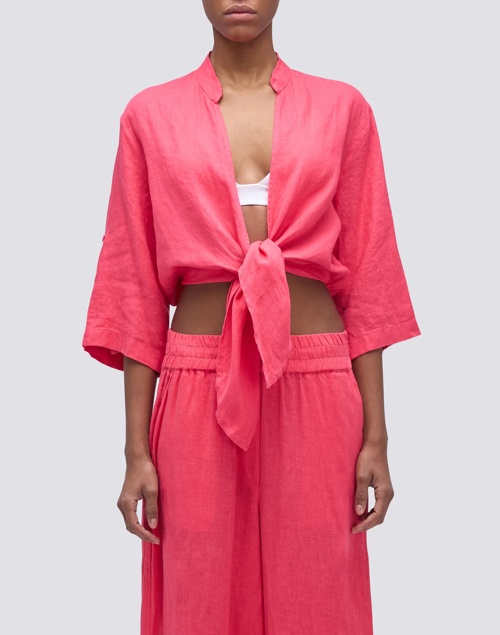 BLUSA IN LINO CROPPED - Image 2