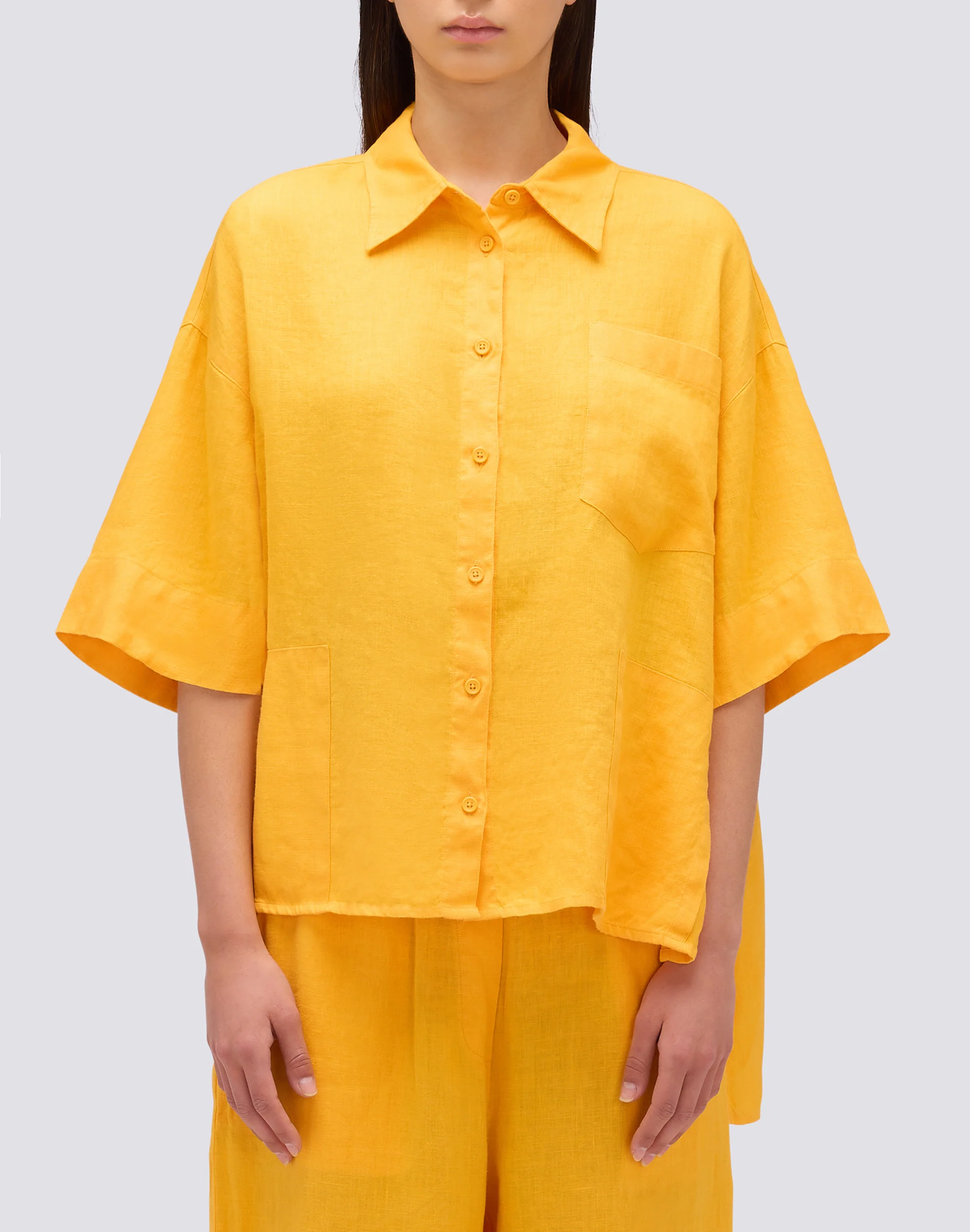 CAMICIA IN LINO IN TINTO CAPO - Image 2