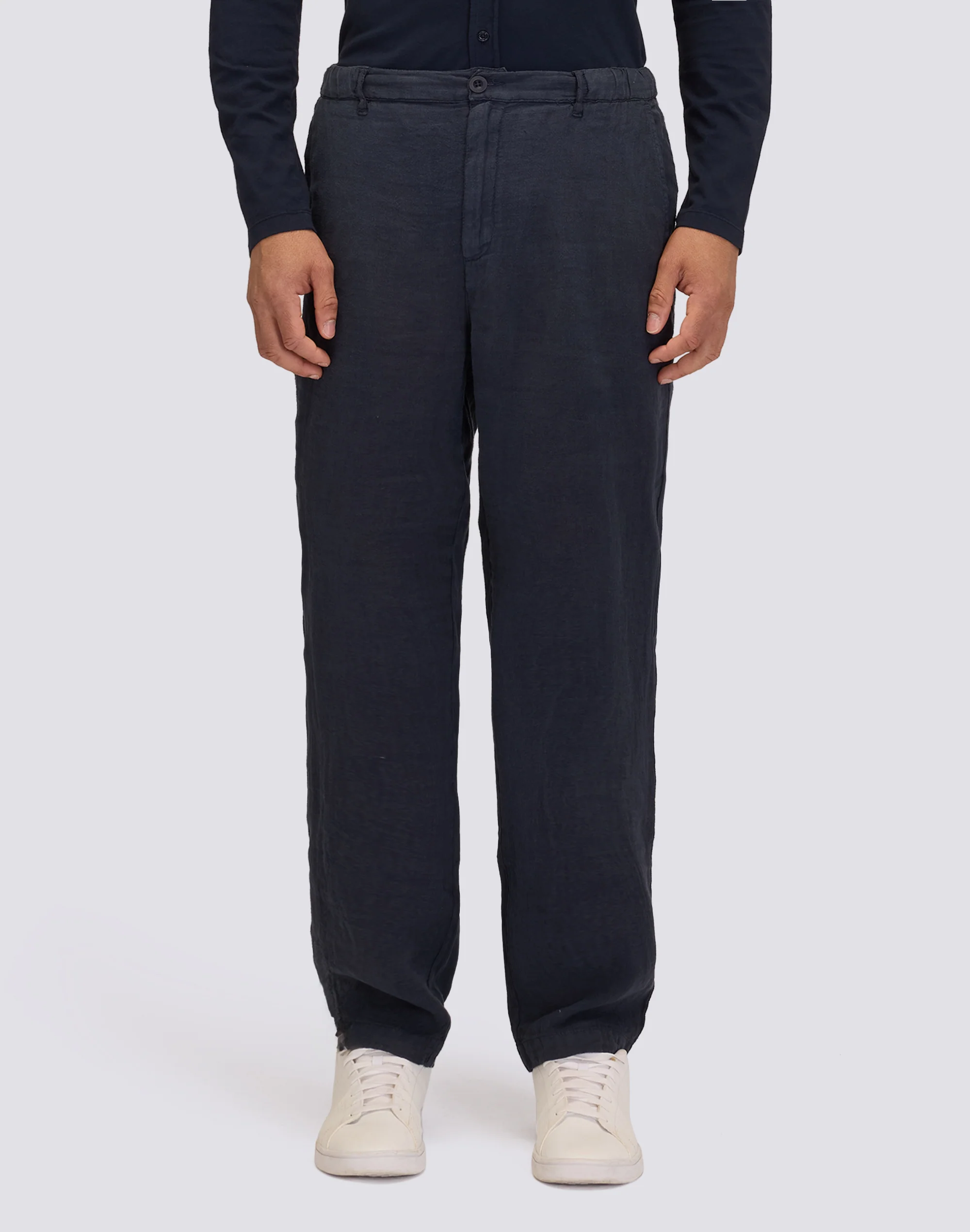 PANTALONI SEMI ELASTICIZZATI IN LINO