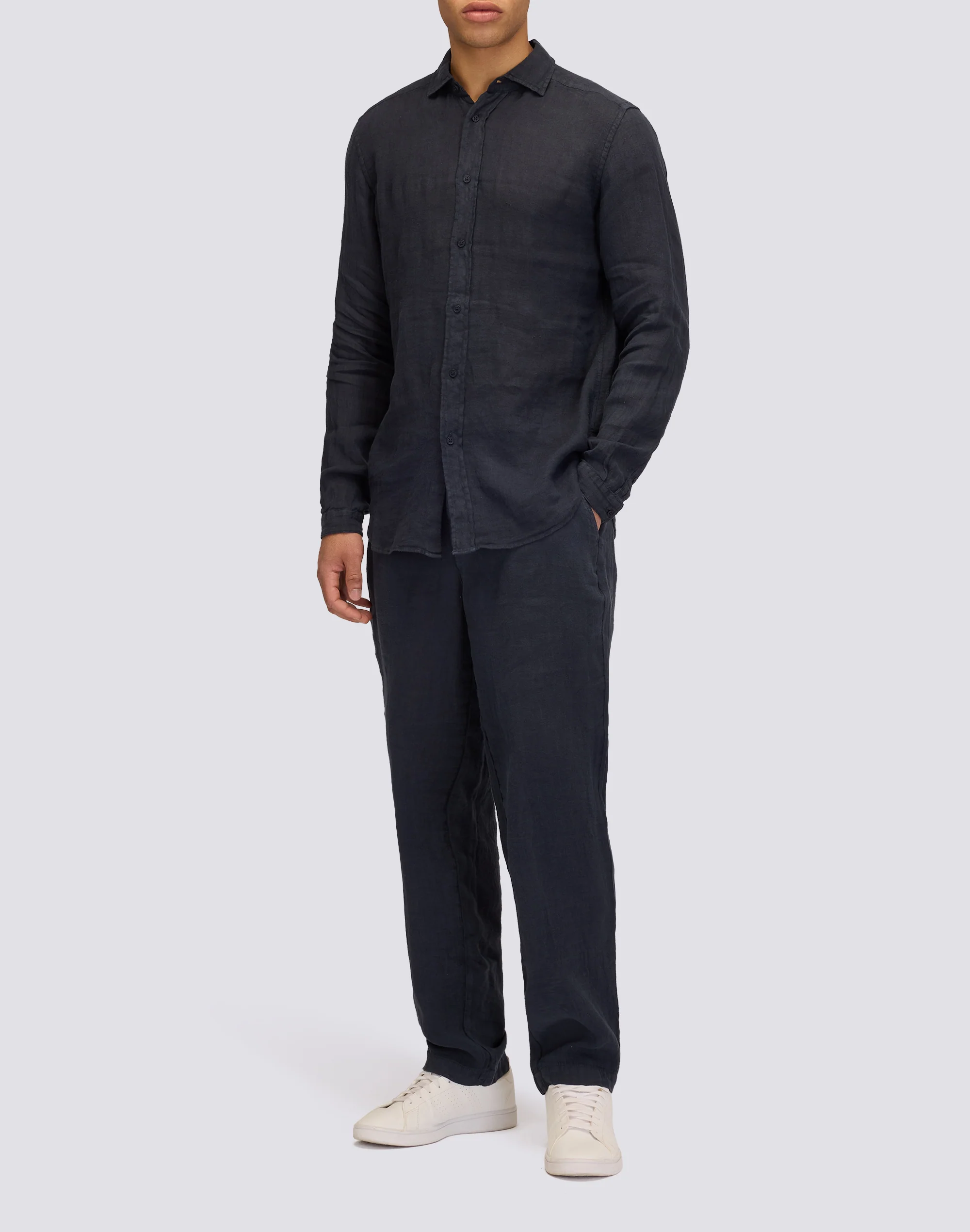 PANTALONI SEMI ELASTICIZZATI IN LINO - Image 4