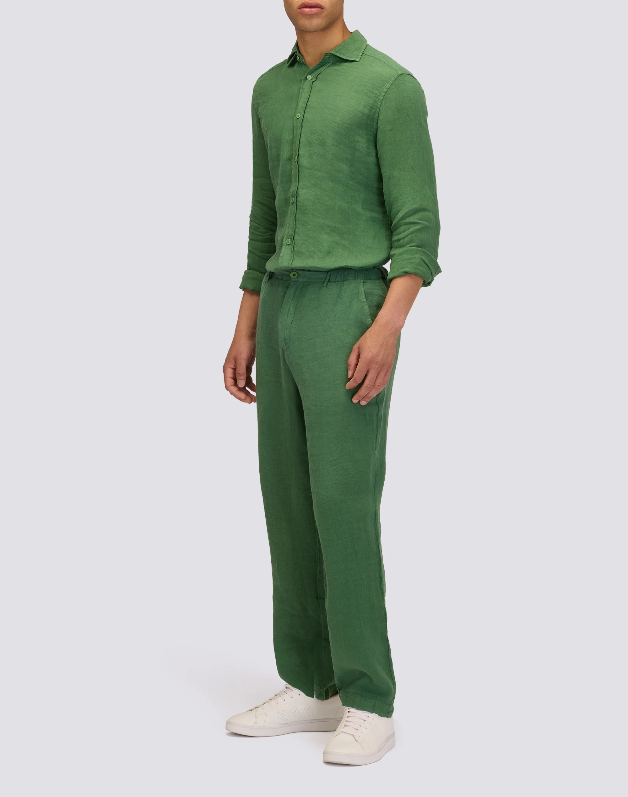 PANTALONI SEMI ELASTICIZZATI IN LINO - Image 4