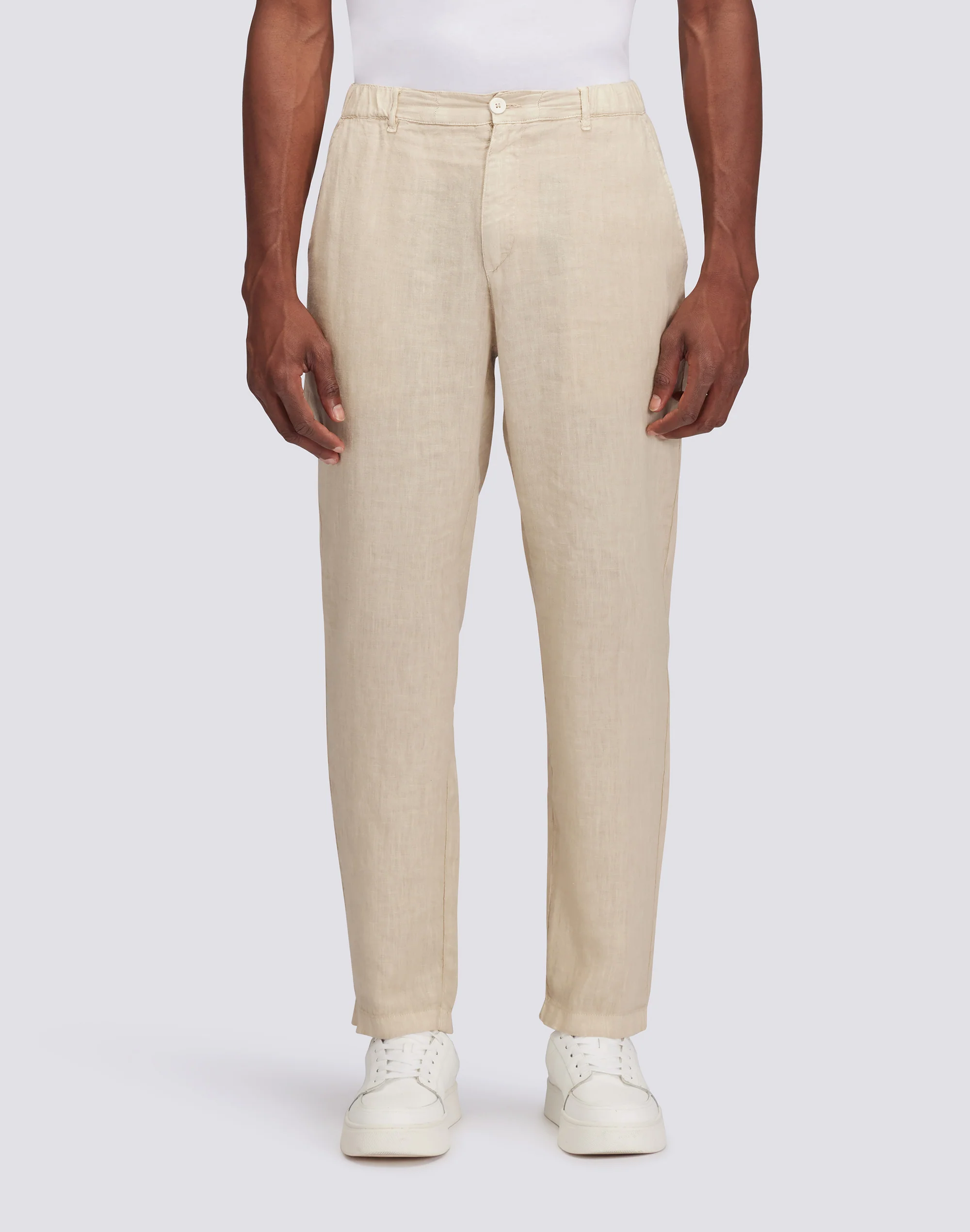 PANTALONI SEMI ELASTICIZZATI IN LINO