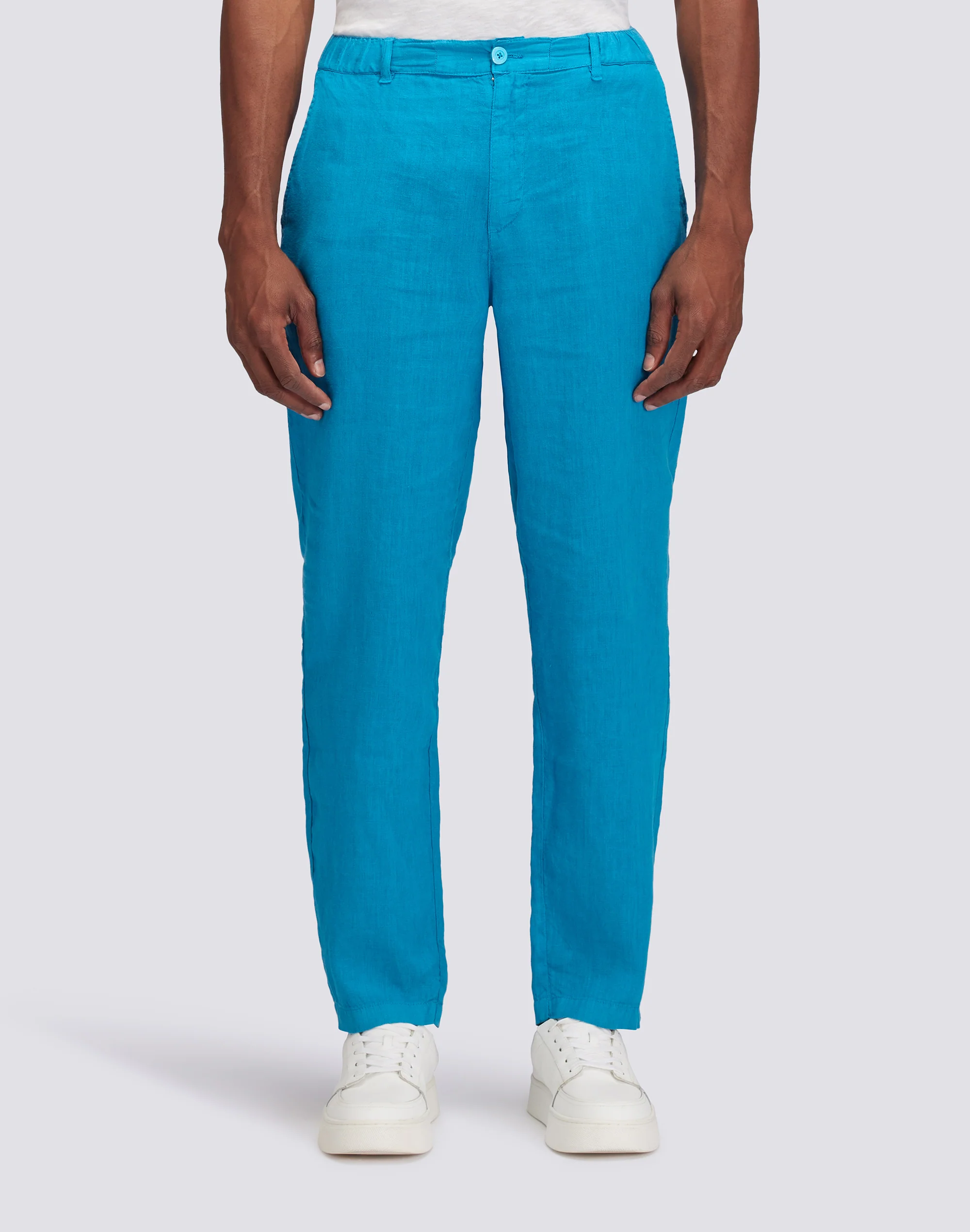 PANTALONI SEMI ELASTICIZZATI IN LINO