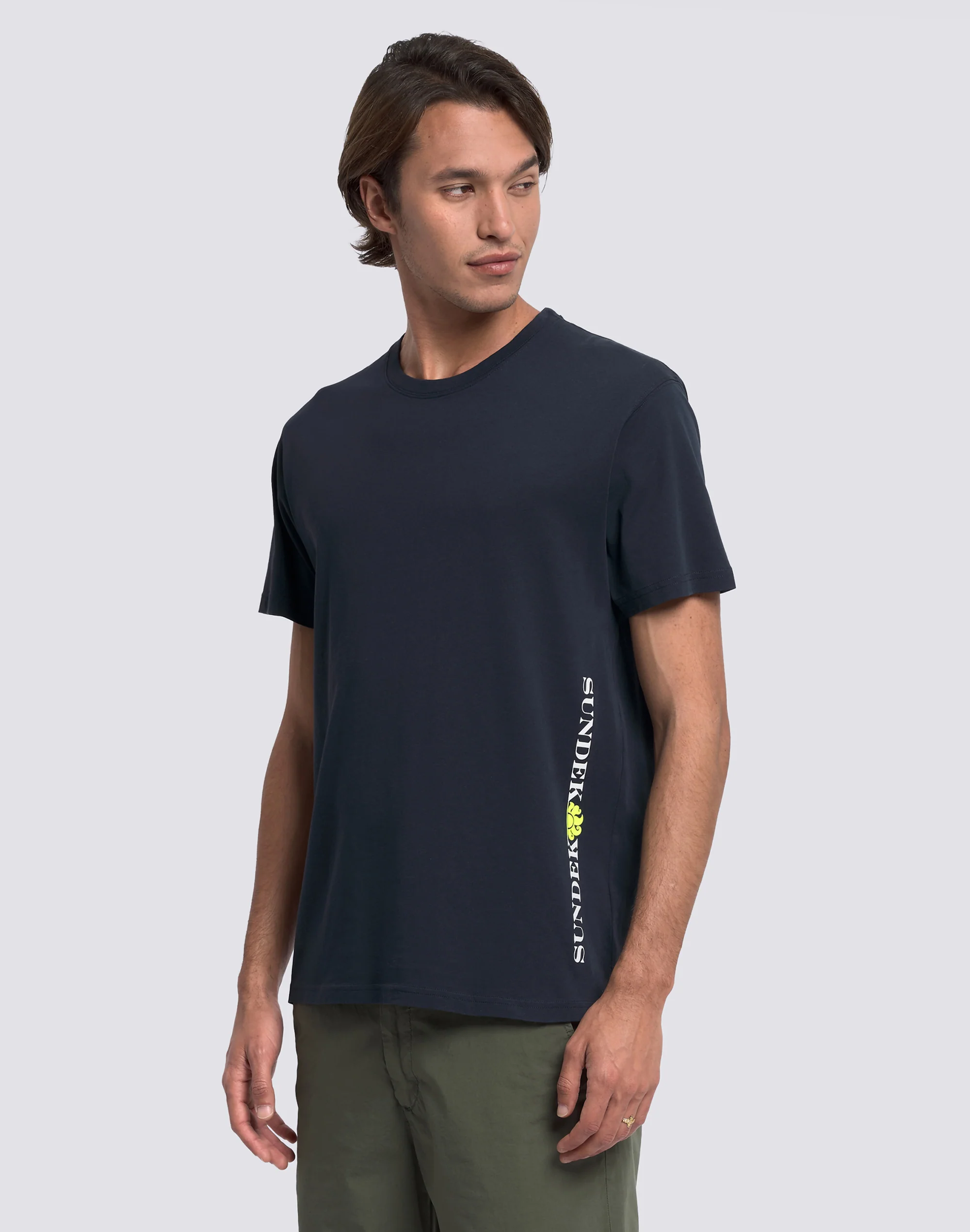 T-SHIRT UOMO A GIROCOLLO CON STAMPA LOGO VERTICALE - Image 4