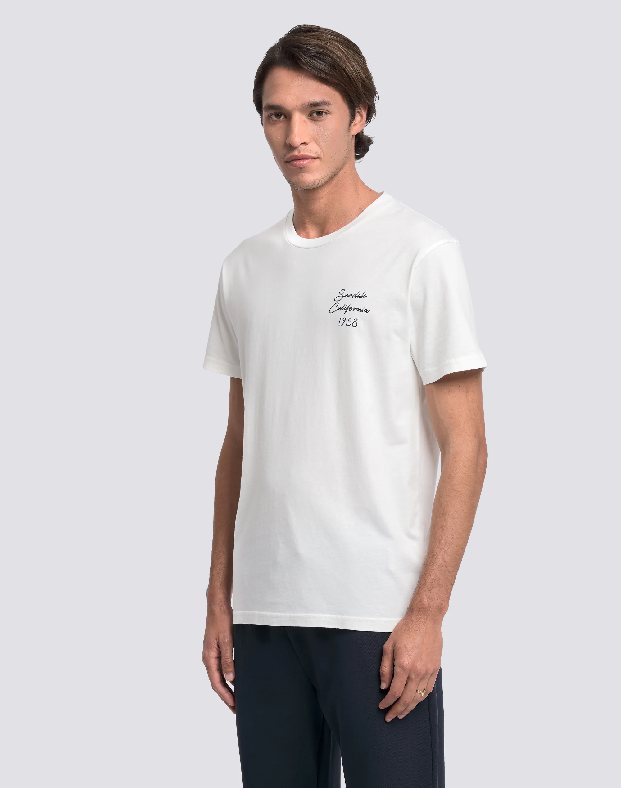 T-SHIRT UOMO A GIROCOLLO CON RICAMO SUNDEK CALIFORNIA 1958 - Image 4