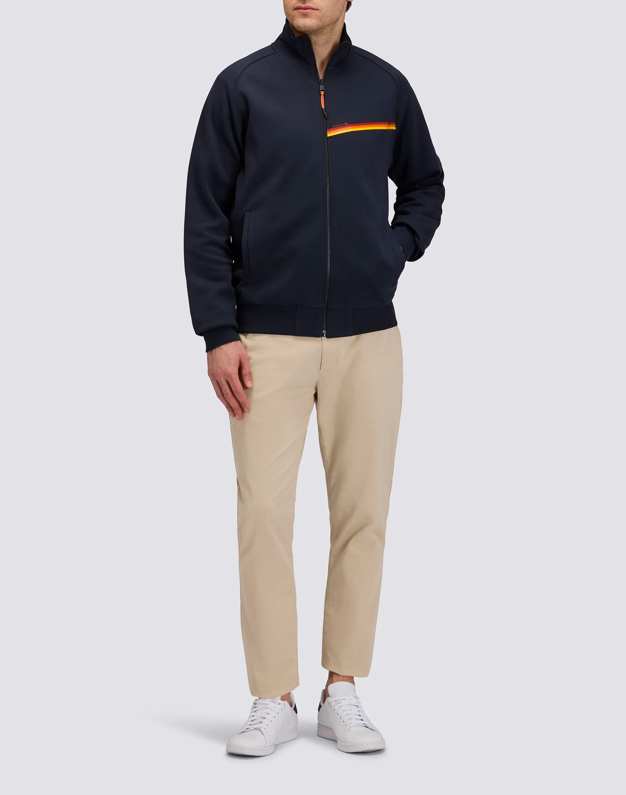 FELPA FULL ZIP CON DETTAGLIO TRICOLORE - Image 3