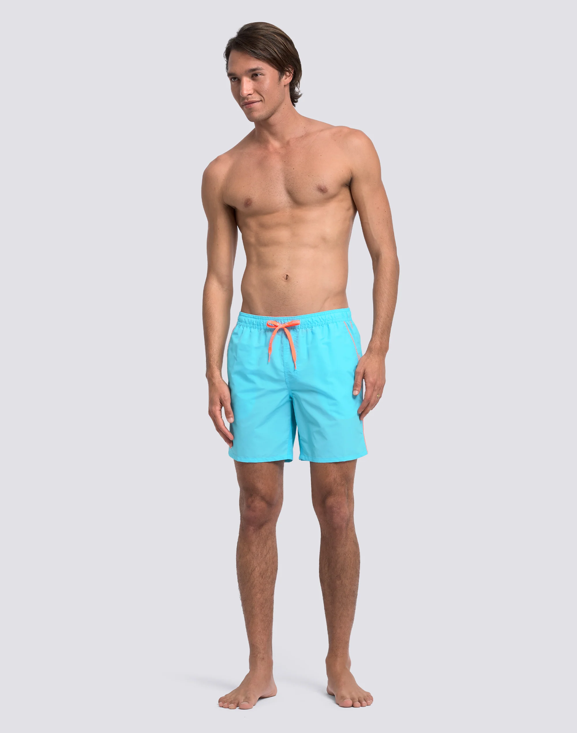 COSTUME DA BAGNO UOMO LUNGHEZZA MEDIA VITA ELASTICATA CON PIPING - Image 3