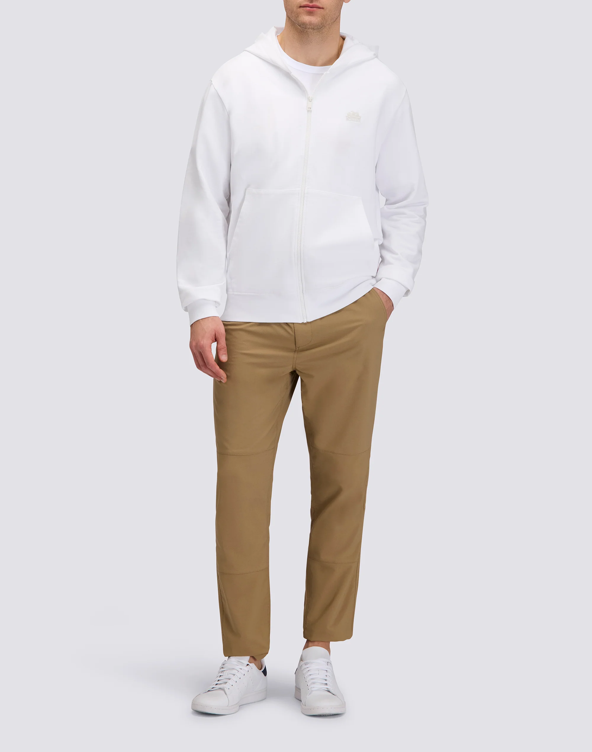 FELPA UOMO IN COTONE DEGARZATO CON FULL ZIP E CAPPUCCIO - Image 3