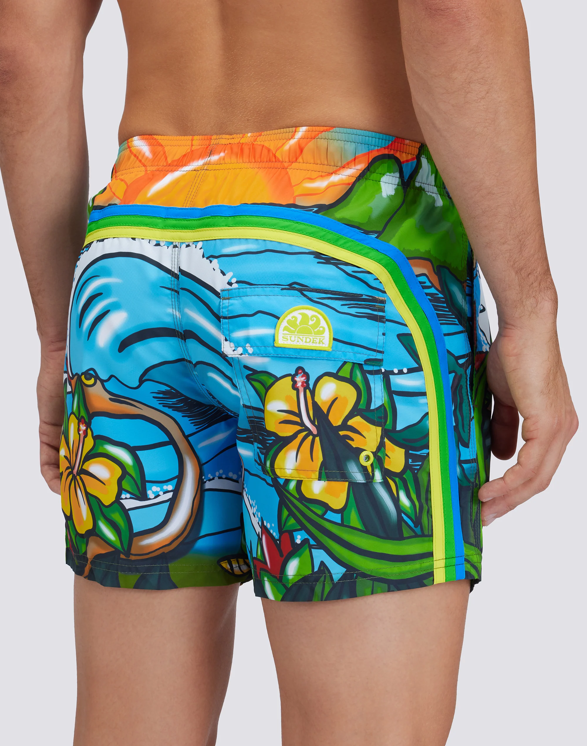 COSTUME DA BAGNO CORTO VITA ELASTICATA REPREVE® CON STAMPA POP 2D - Image 3