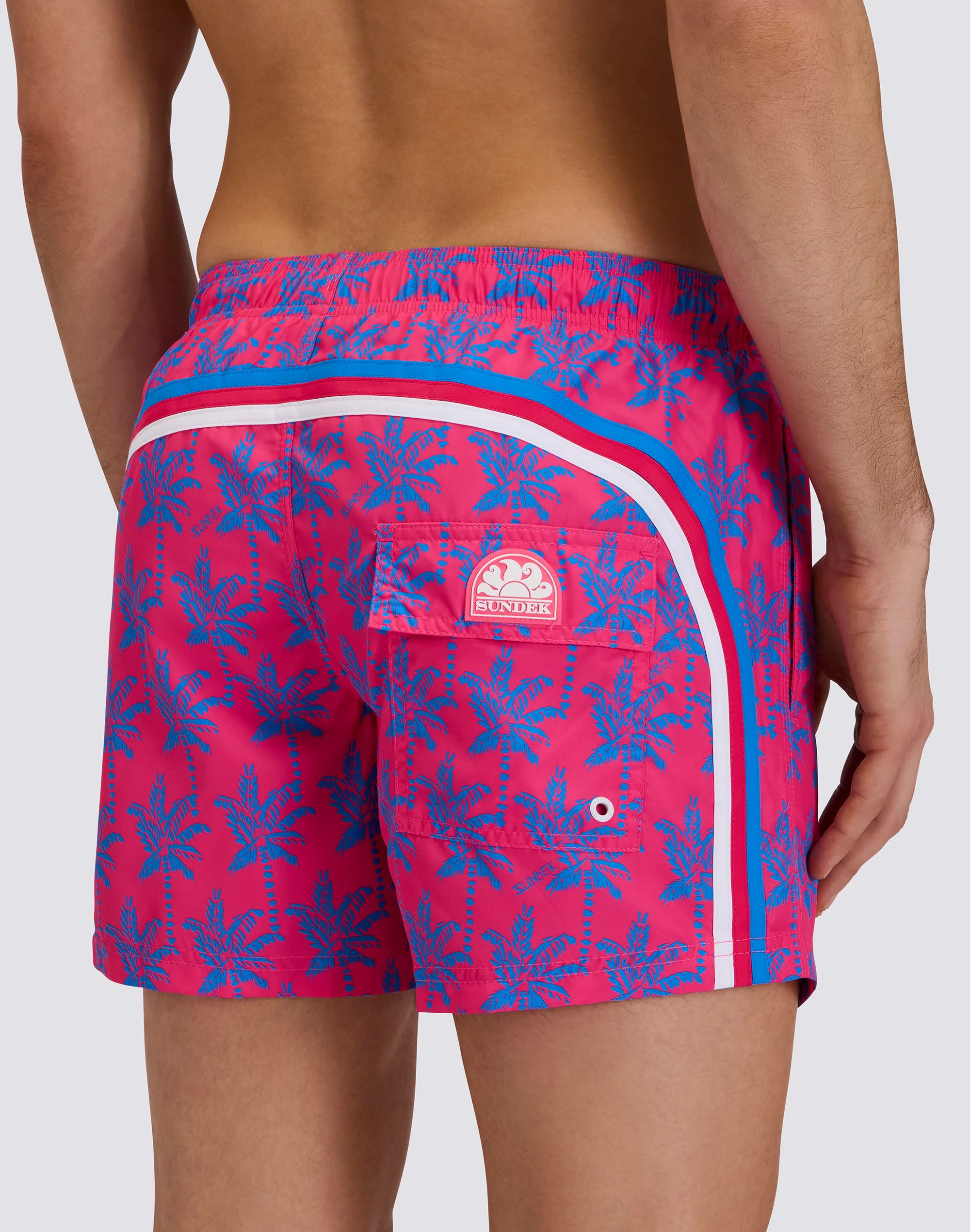 COSTUME DA BAGNO UOMO CORTO VITA ELASTICATA POLIESTERE RICICLATO REPREVE® CON STAMPA ABSTRAPALM - Image 3