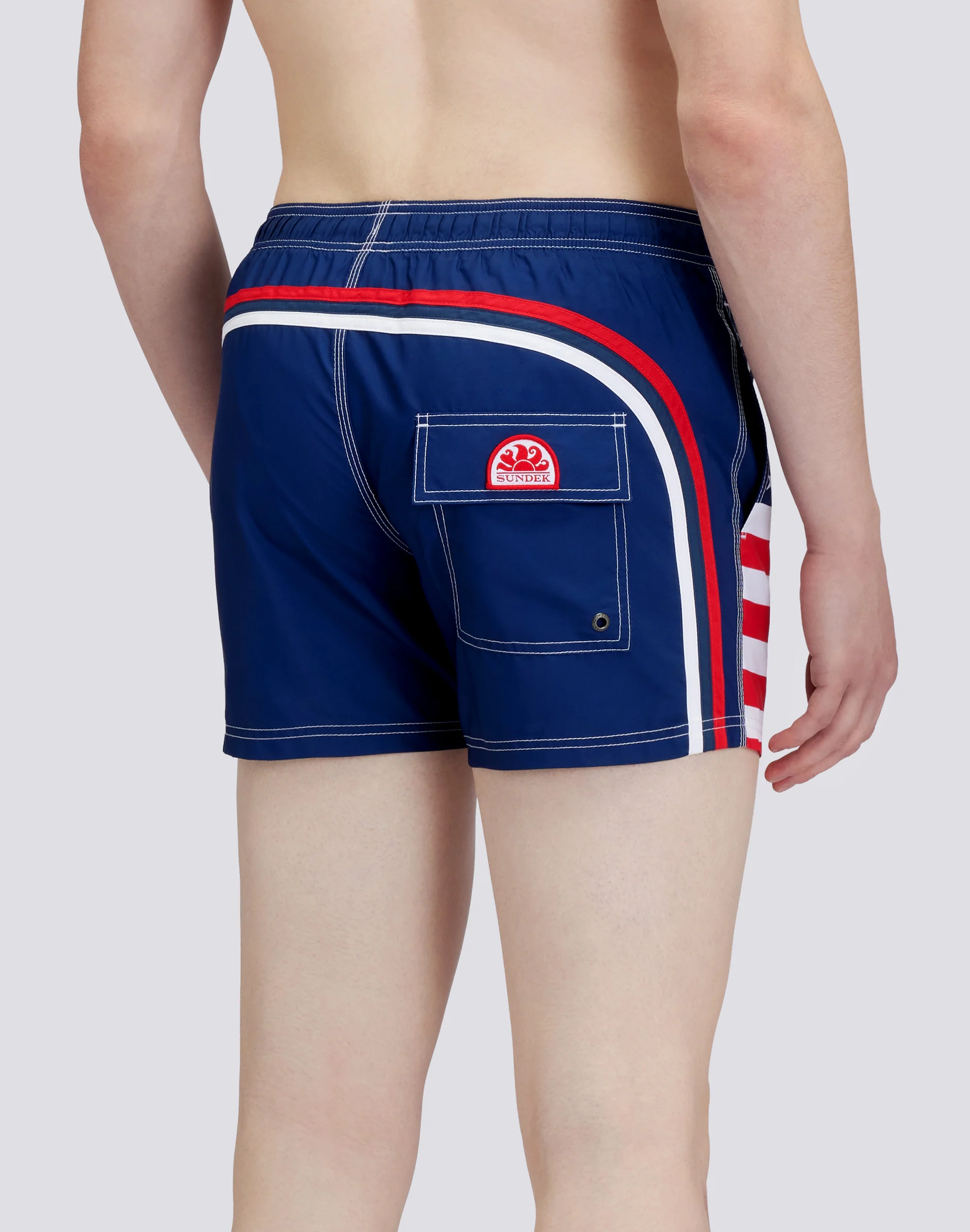 COSTUME DA BAGNO CORTO VITA ELASTICATA POLIESTERE RICICLATO REPREVE® BANDIERA STATI UNITI - Image 2