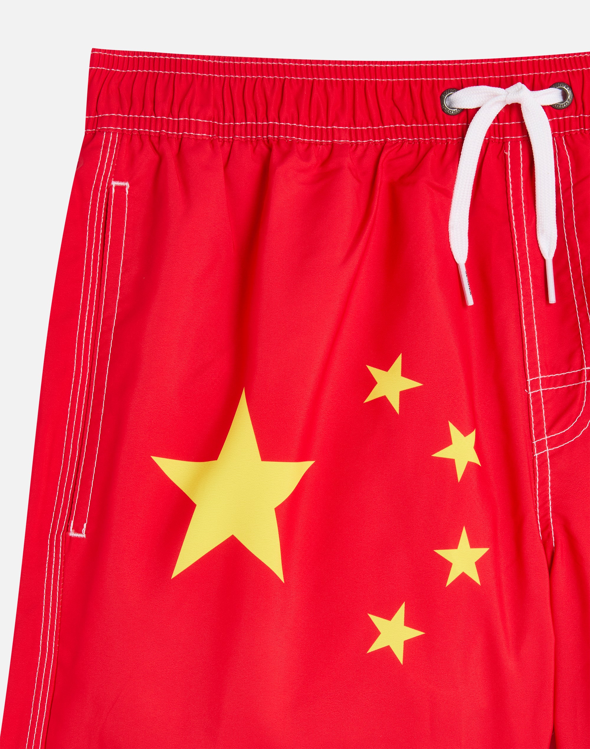 COSTUME DA BAGNO CORTO VITA ELASTICATA POLIESTERE RICICLATO REPREVE® BANDIERA CINA - Image 4