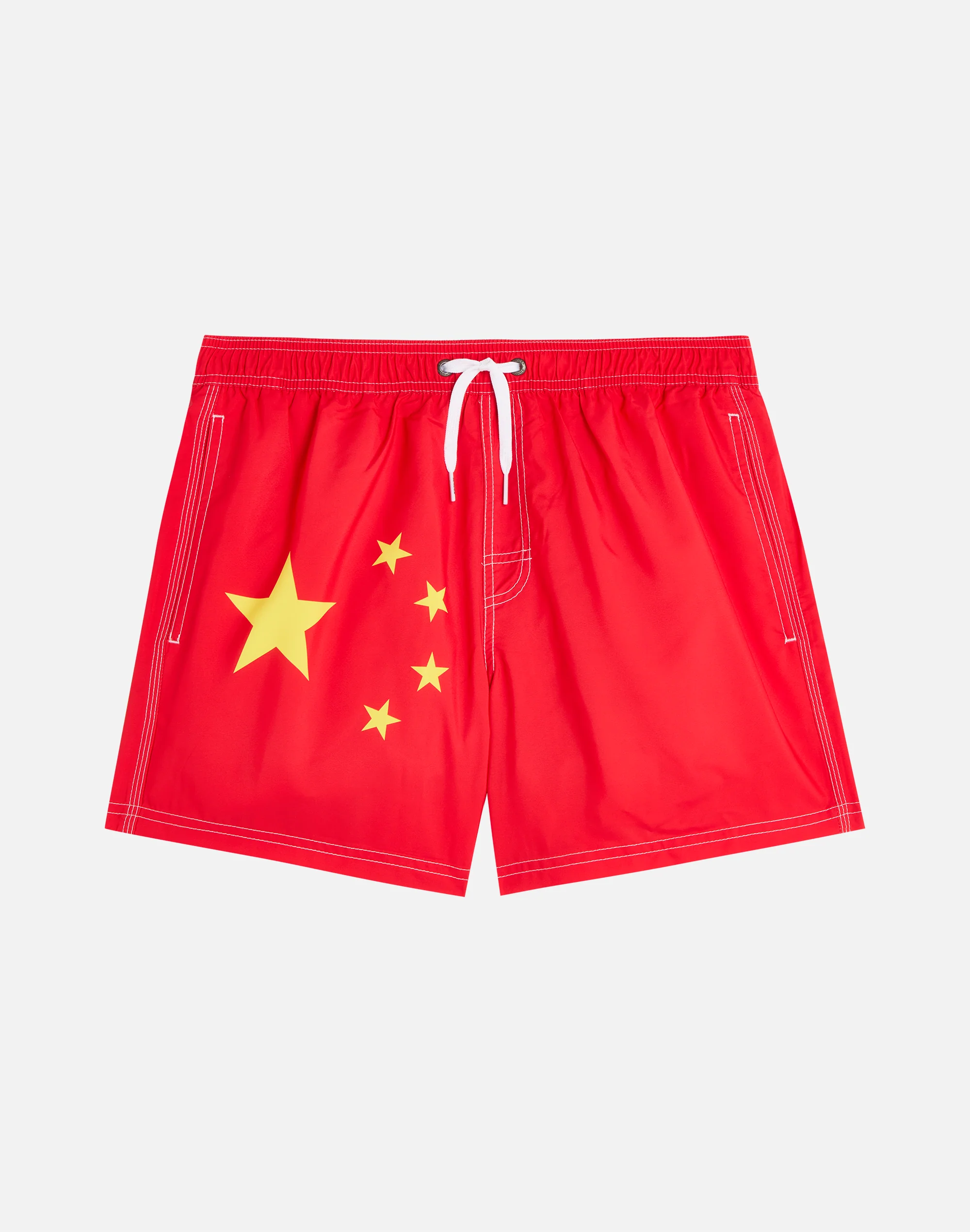COSTUME DA BAGNO CORTO VITA ELASTICATA POLIESTERE RICICLATO REPREVE® BANDIERA CINA - Image 5