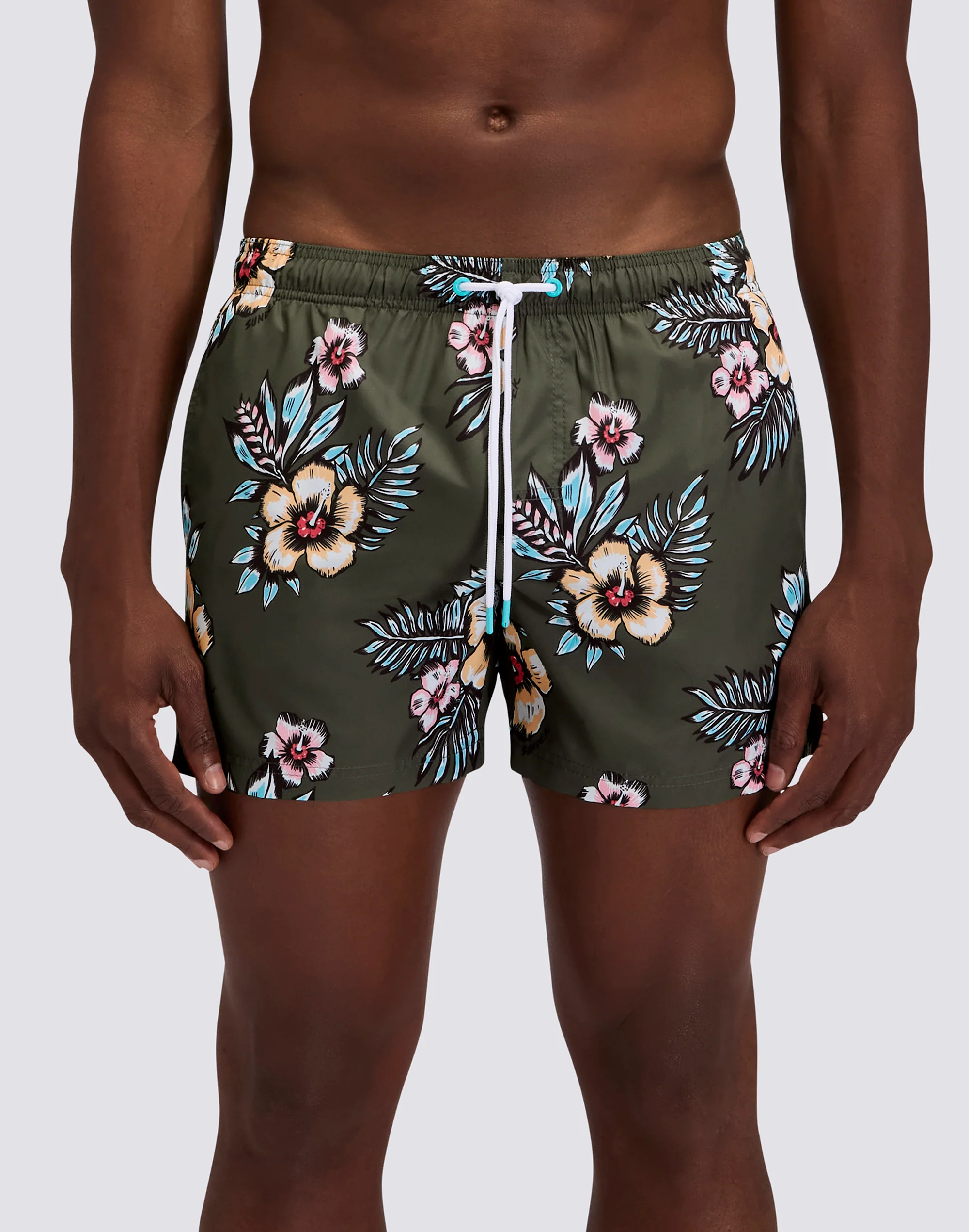 COSTUME DA BAGNO UOMO CORTO VITA ELASTICATA POLIESTERE RICICLATO REPREVE® CON STAMPA GRAPHIC FLOWER - Image 4